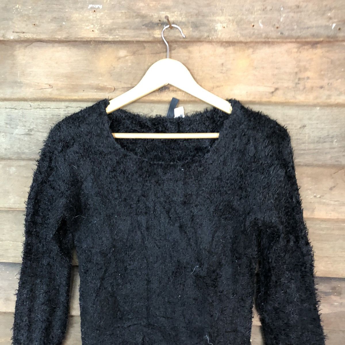 H&M × Homespun Knitwear H&M Black Shag Shaggy Fur Mohair Knitwear #7005 Size XS / US 0-2 / IT 36-38 - 2 Thumbnail