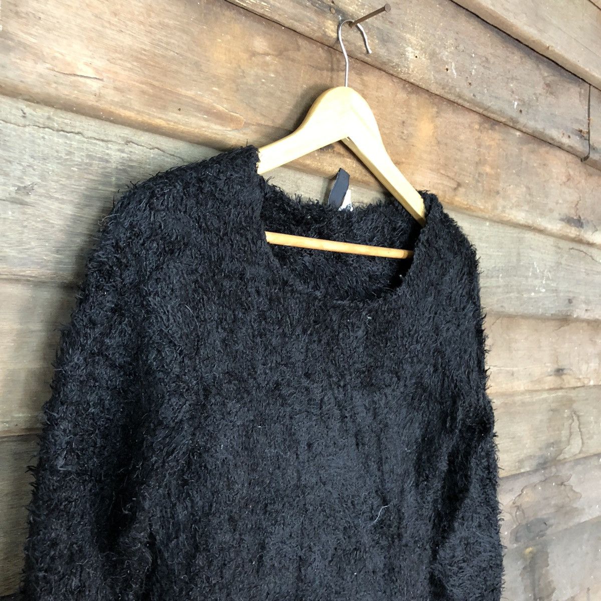H&M × Homespun Knitwear H&M Black Shag Shaggy Fur Mohair Knitwear #7005 Size XS / US 0-2 / IT 36-38 - 6 Thumbnail