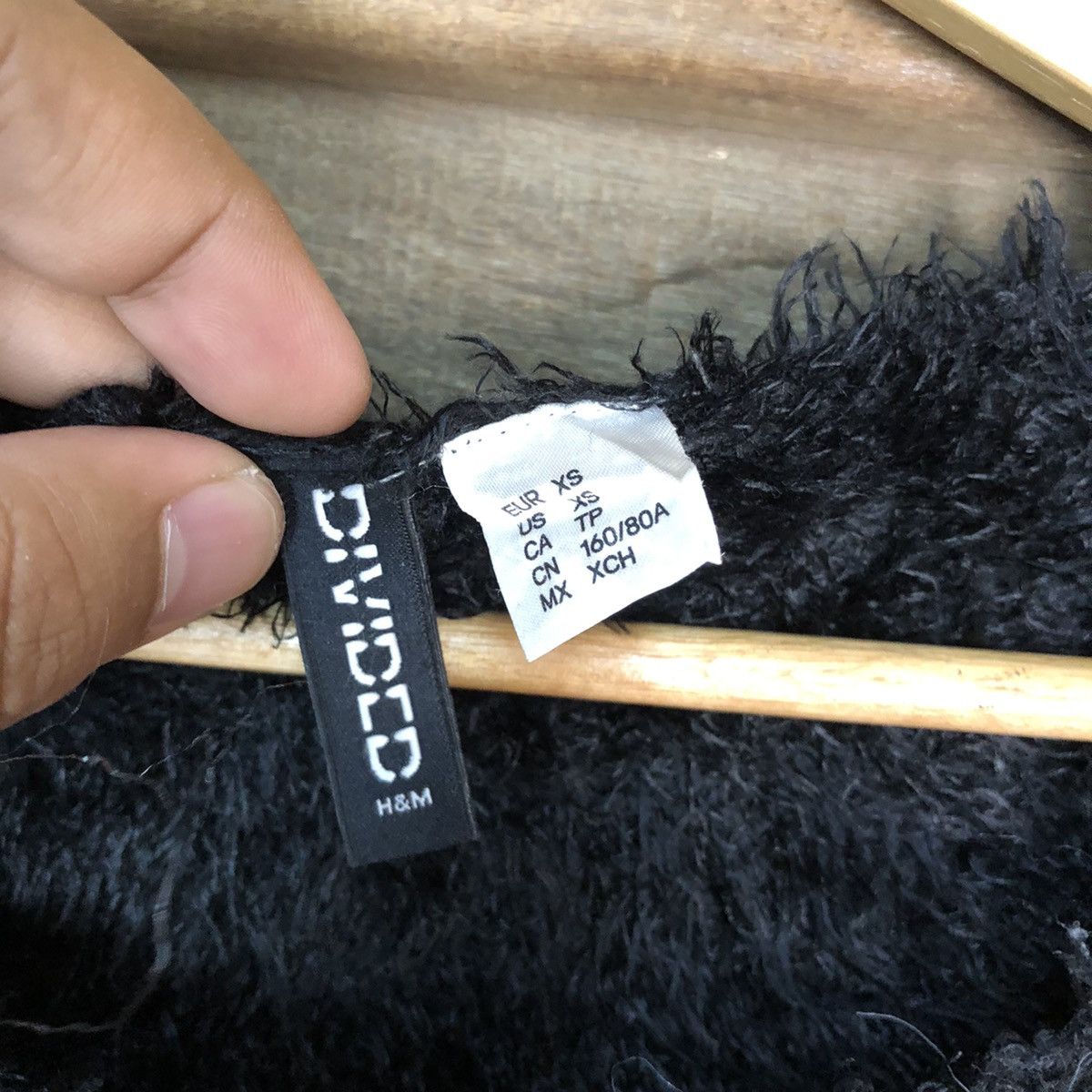 H&M × Homespun Knitwear H&M Black Shag Shaggy Fur Mohair Knitwear #7005 Size XS / US 0-2 / IT 36-38 - 7 Thumbnail