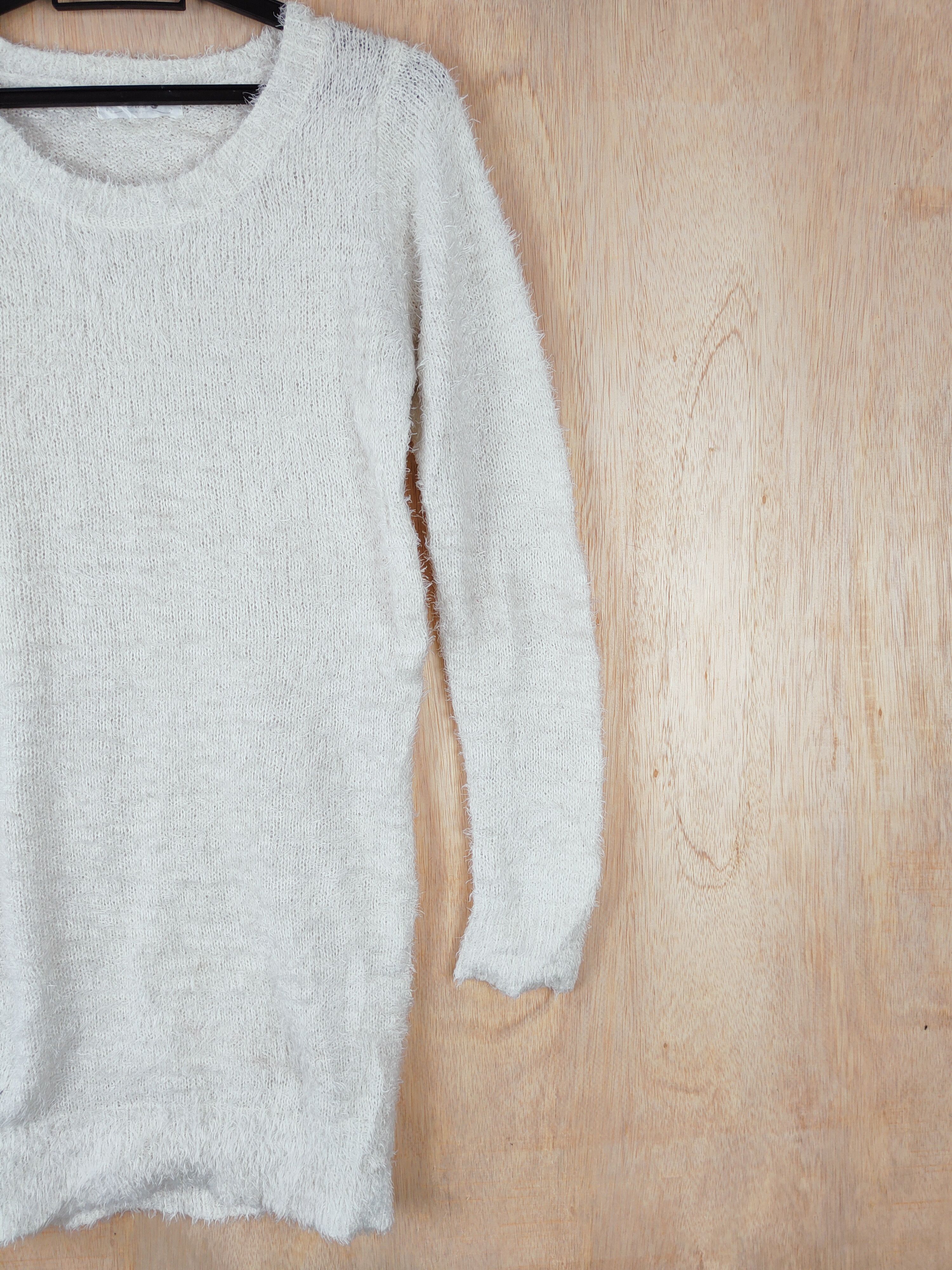 Homespun Knitwear × Japanese Brand Mary Rose White Shag Shaggy Fur Mohair Knitwear #S279 Size M / US 6-8 / IT 42-44 - 4 Thumbnail