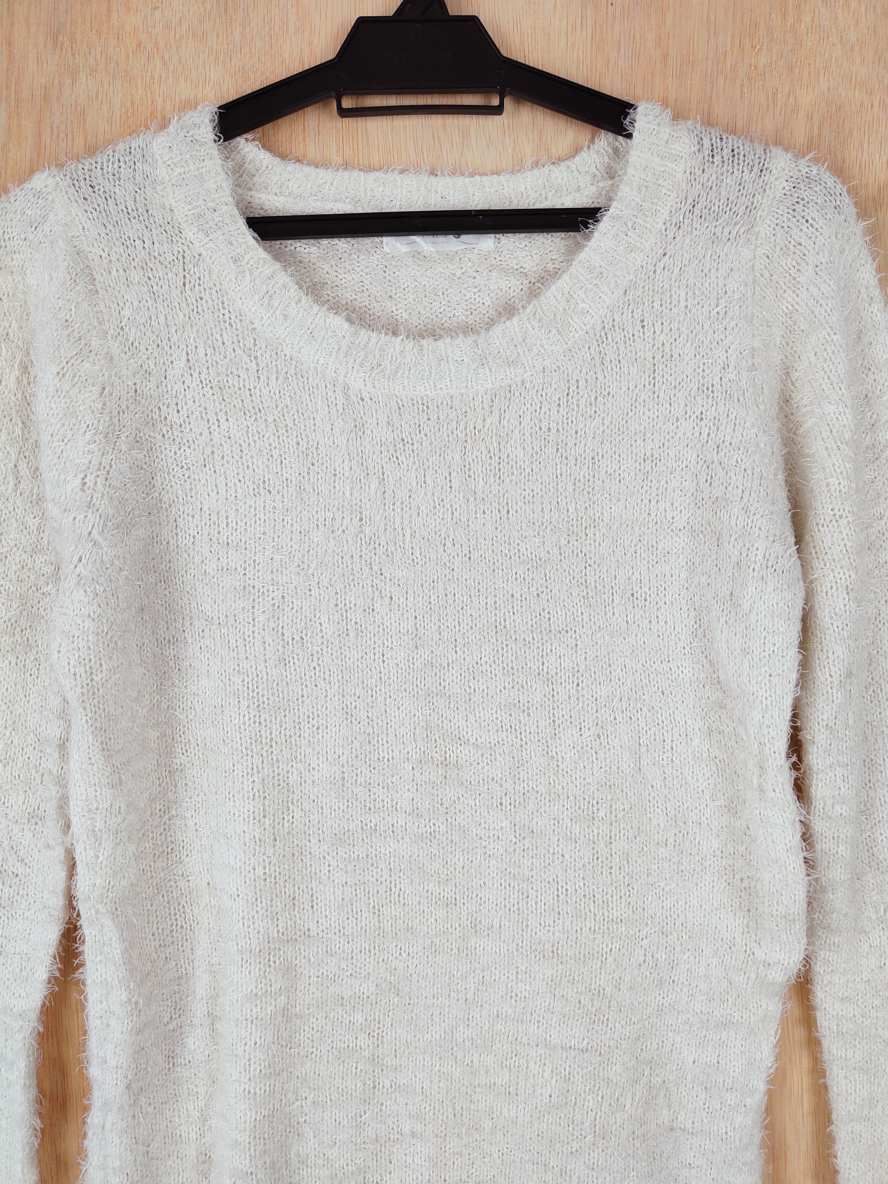 Homespun Knitwear × Japanese Brand Mary Rose White Shag Shaggy Fur Mohair Knitwear #S279 Size M / US 6-8 / IT 42-44 - 2 Thumbnail