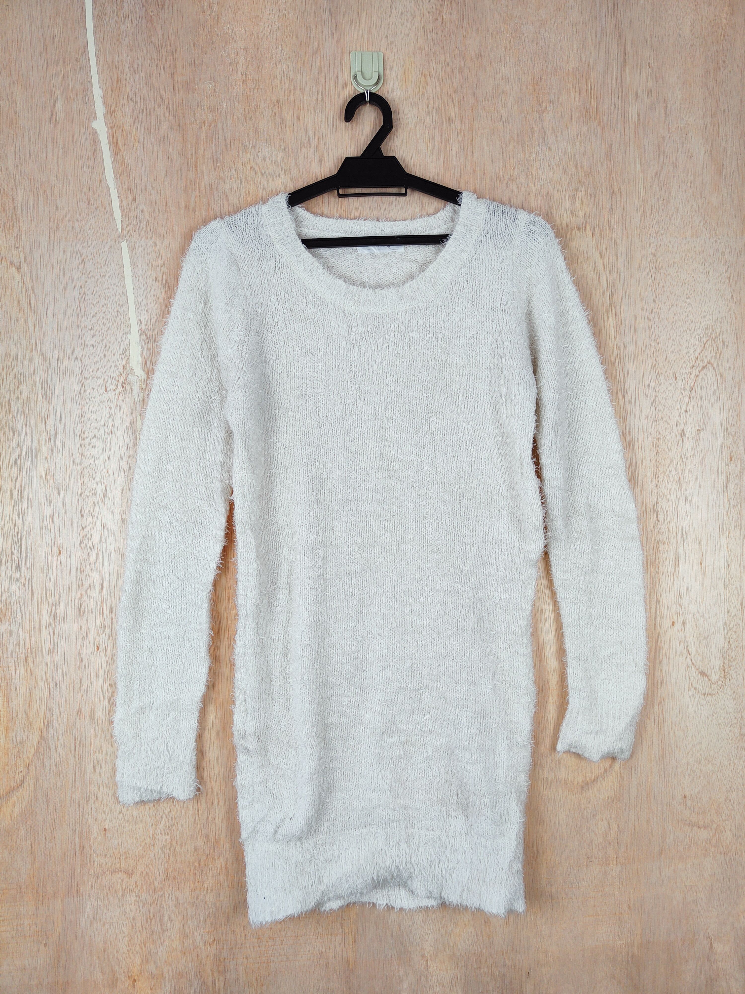 Homespun Knitwear × Japanese Brand Mary Rose White Shag Shaggy Fur Mohair Knitwear #S279 Size M / US 6-8 / IT 42-44 - 1 Thumbnail