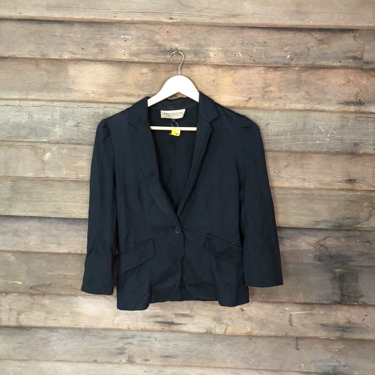 image of Cardigan x Vintage Proportion Black Blazer Jacket 3154, Women's (Size 2XS)