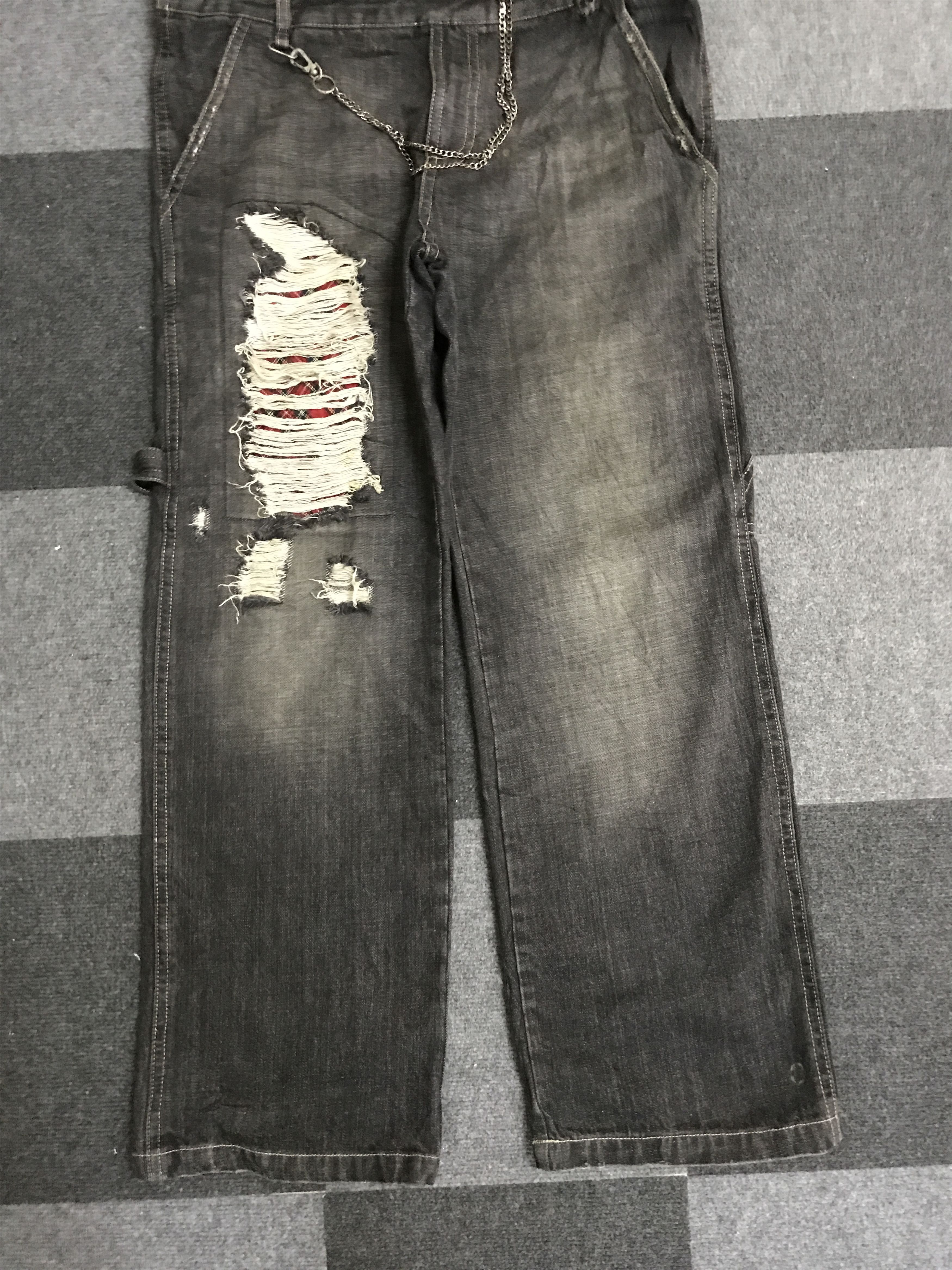 Japanese Brand OVA5 Deorart Japan Punk Street Jeans Distressed Overall Size US 37 - 8 Thumbnail