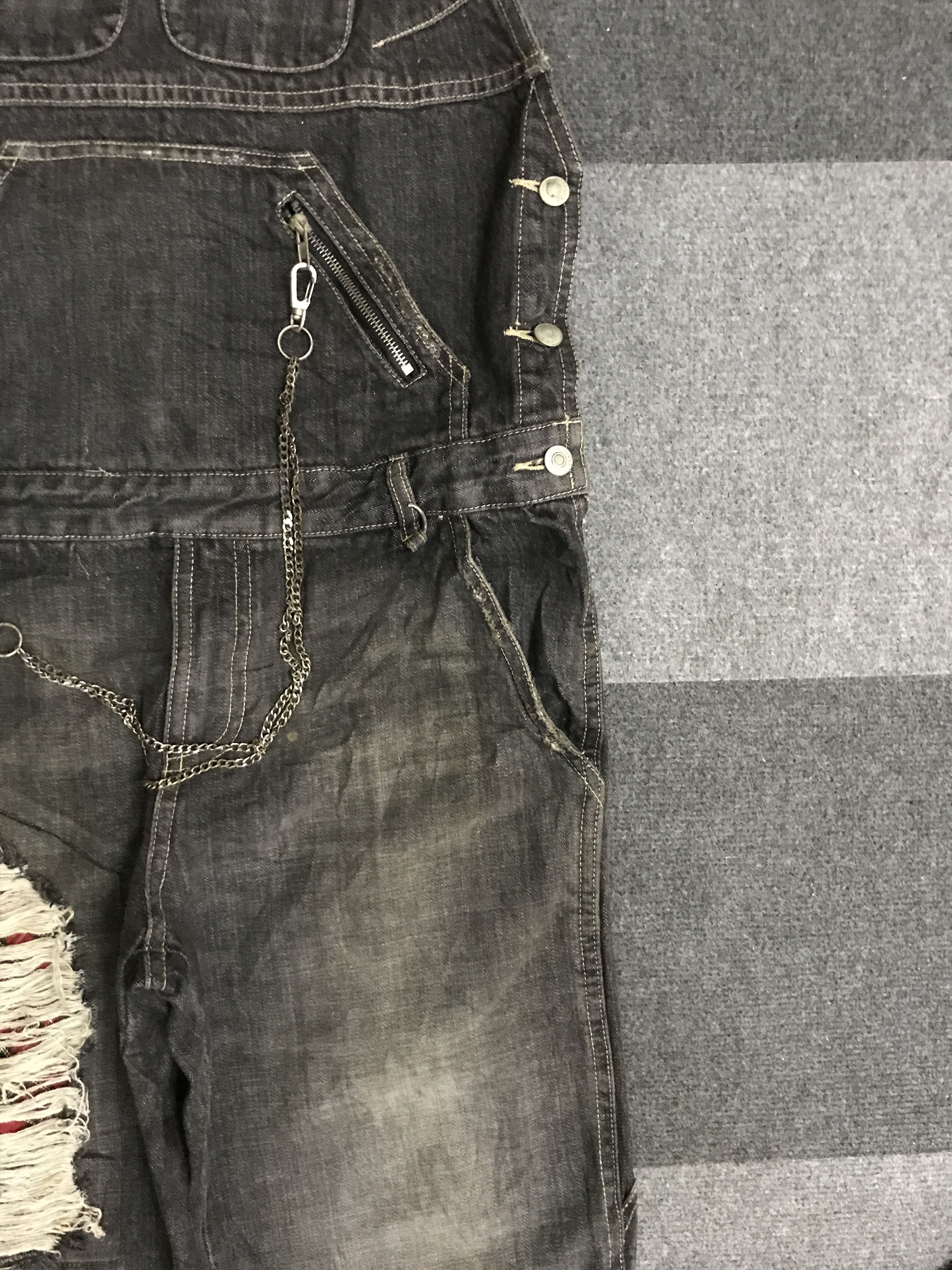 Japanese Brand OVA5 Deorart Japan Punk Street Jeans Distressed Overall Size US 37 - 5 Thumbnail