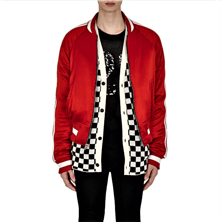 SILK/LEATHER REVERSIBLE TRACK JACKET XL