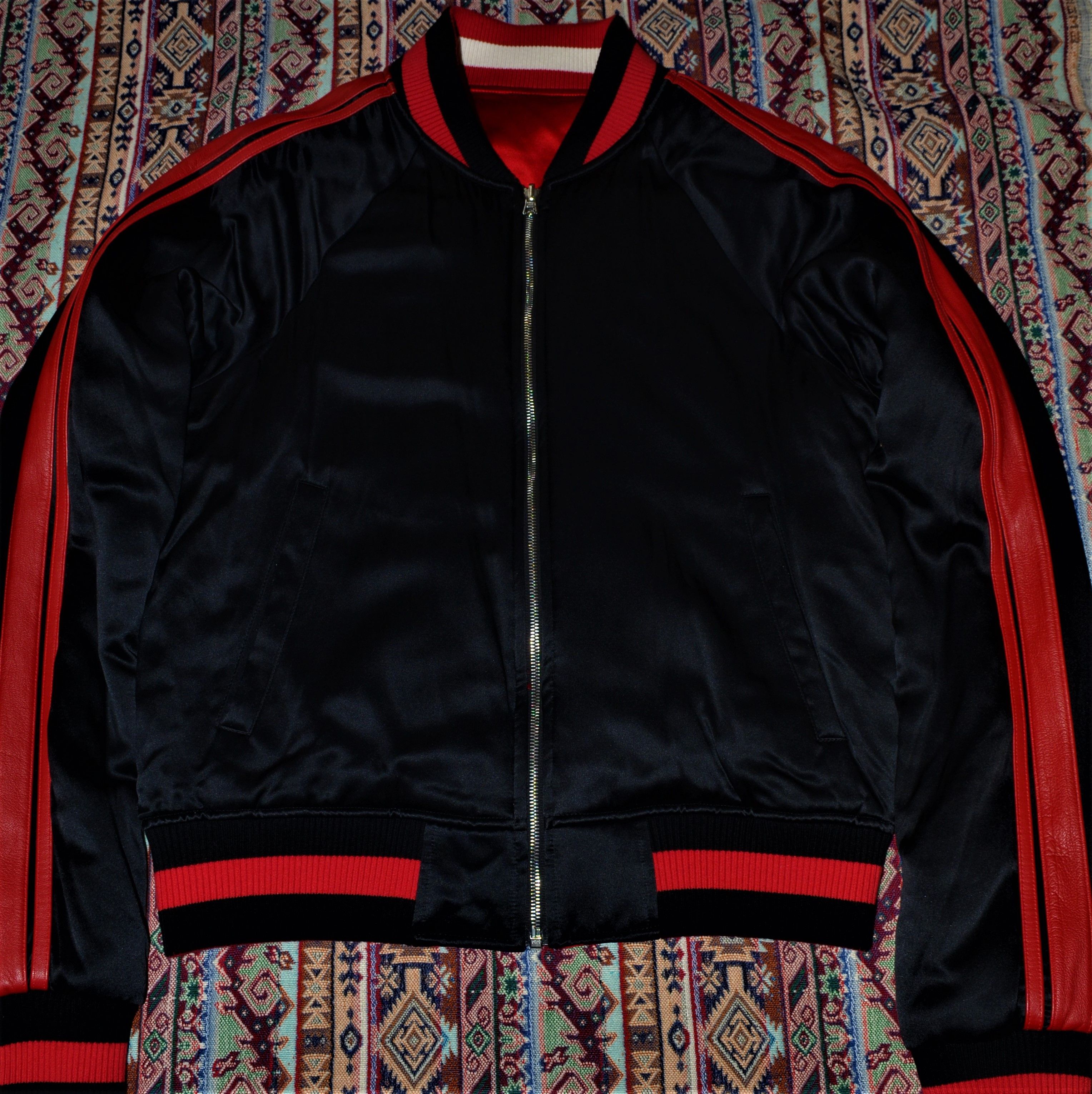 Amiri SILK/LEATHER REVERSIBLE TRACK JACKET XL Size US XL / EU 56 / 4 - 2 Thumbnail