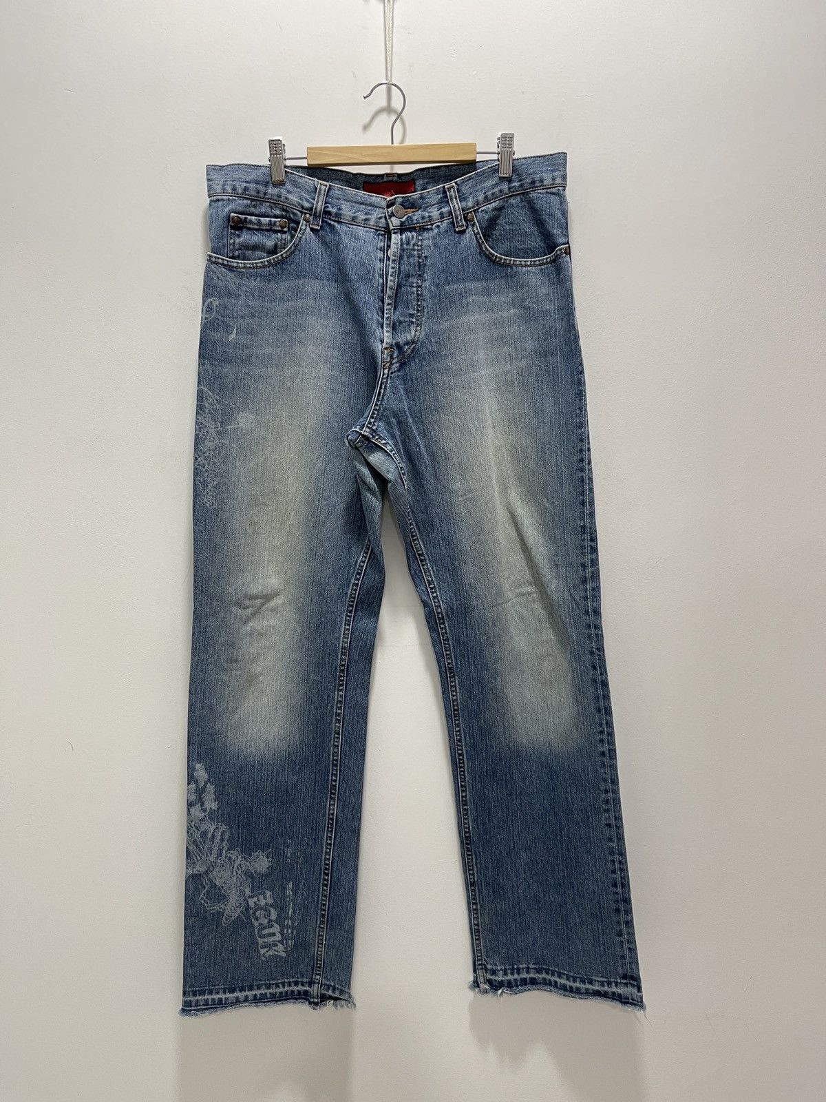Vintage VINTAGE FCUK FLARE STYLE DENIM JEANS Size US 34 / EU 50 - 1 Thumbnail
