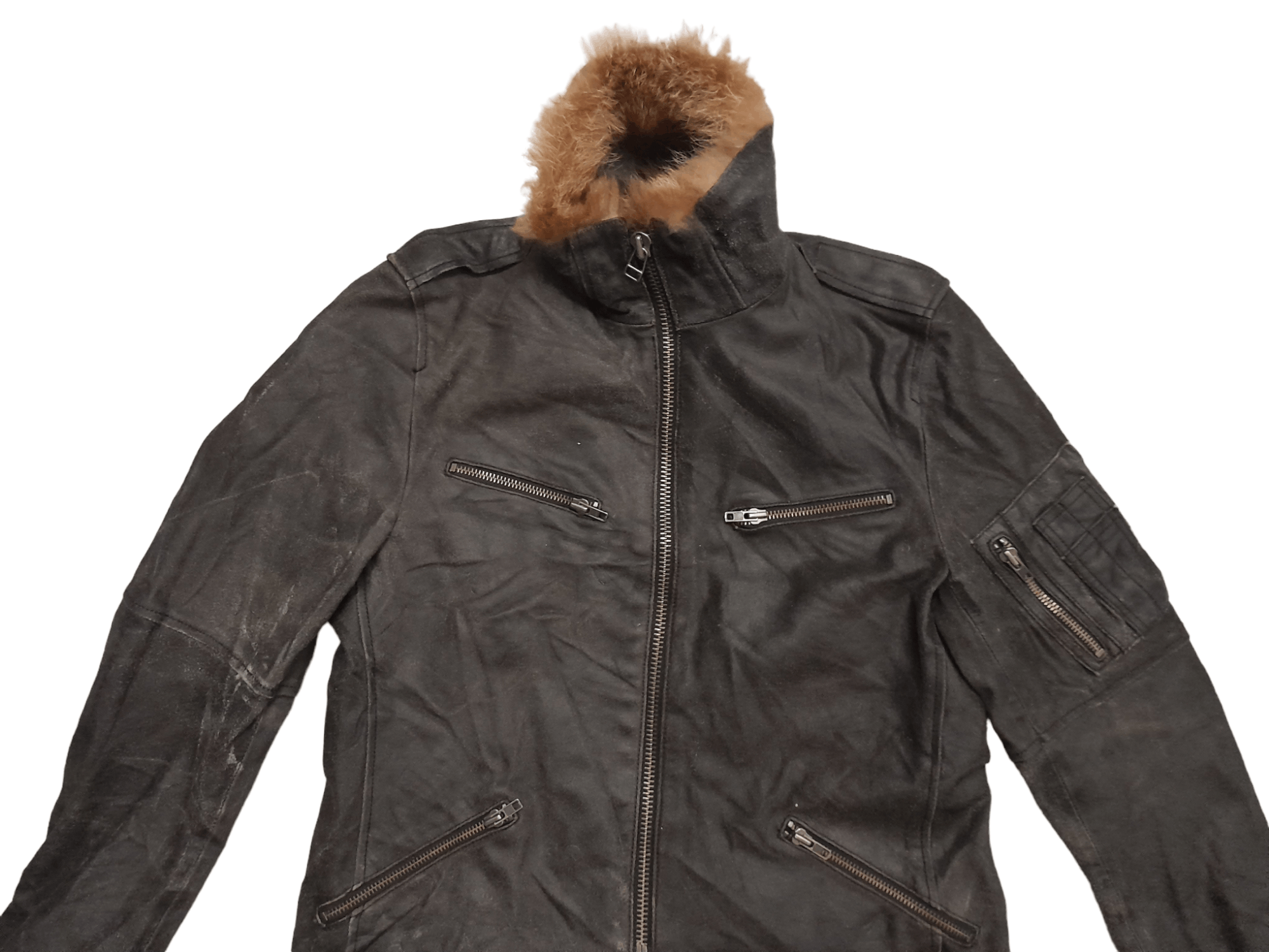 ABAHOUSE Abahouse Japan Leather Jacket fur Collar (E598) Size US M / EU 48-50 / 2 - 2 Thumbnail