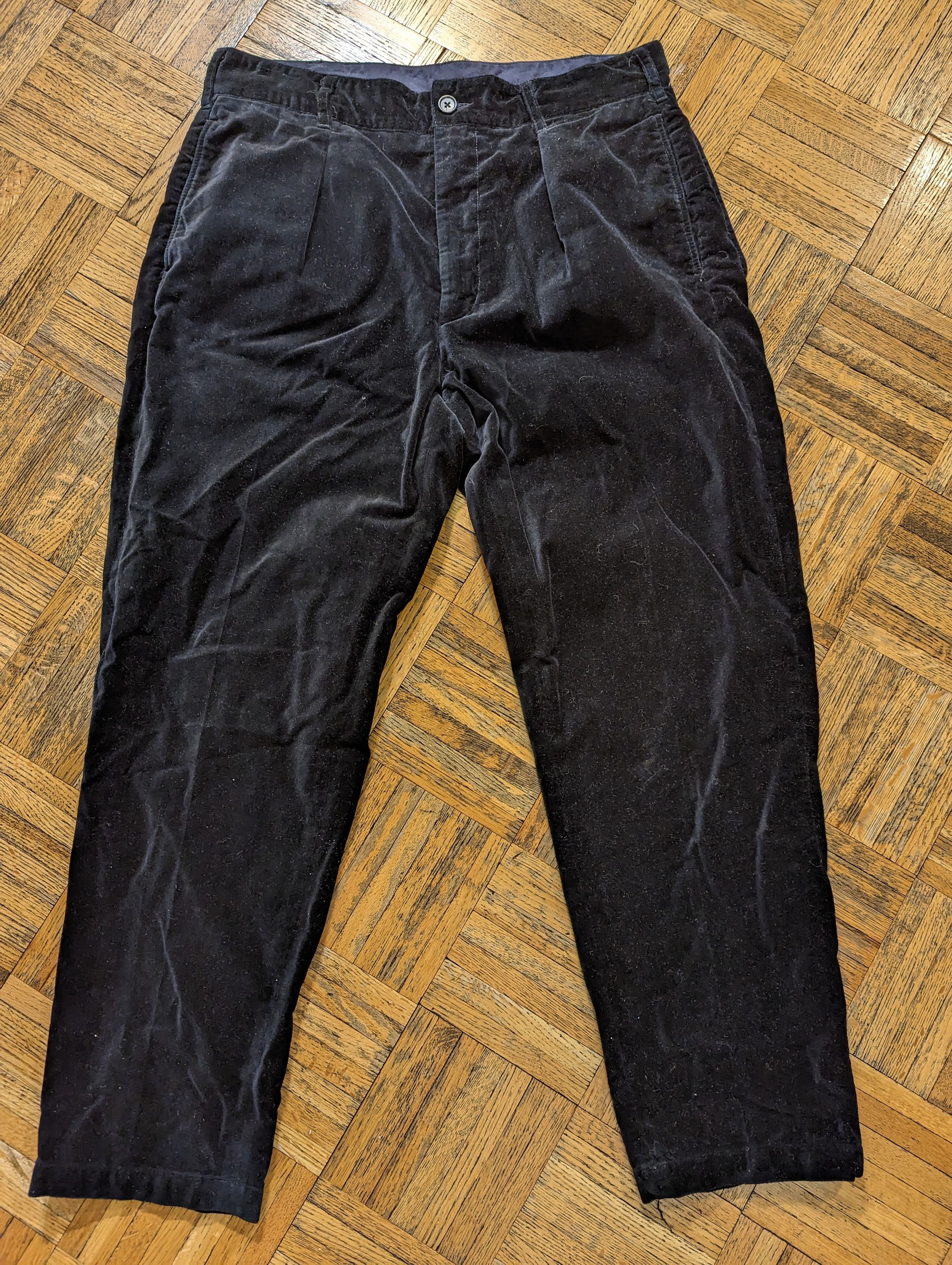 image of Engineered Garments Velour Pants, Made In Usa in Black, Men's (Size 34)