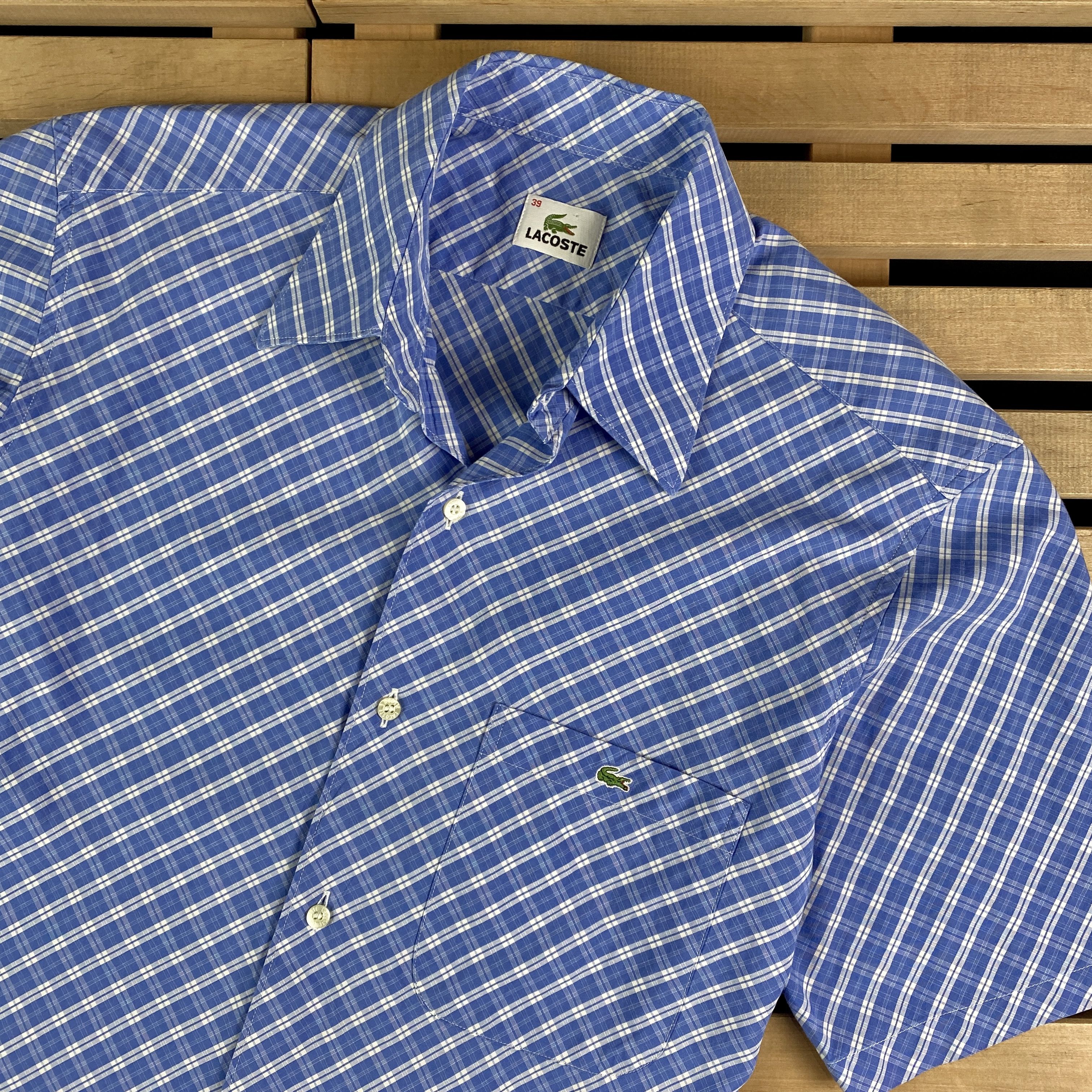 Lacoste × Vintage Mens Shirt Lacoste Vintage Size 39 Size US M / EU 48-50 / 2 - 2 Thumbnail