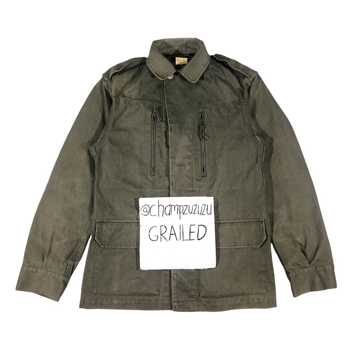 A.P.C. Vintage A.P.C Army Military Denim Jacket Size US M / EU 48-50 / 2 - 2 Thumbnail