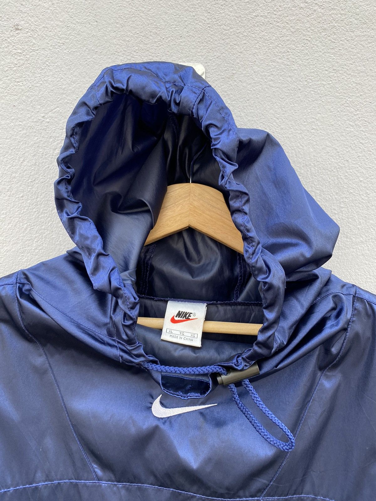 Nike 💥RARE💥Vintage 90s NIKE CENTER LOGO Embroidered Baggy Hoodie Size US XL / EU 56 / 4 - 2 Thumbnail