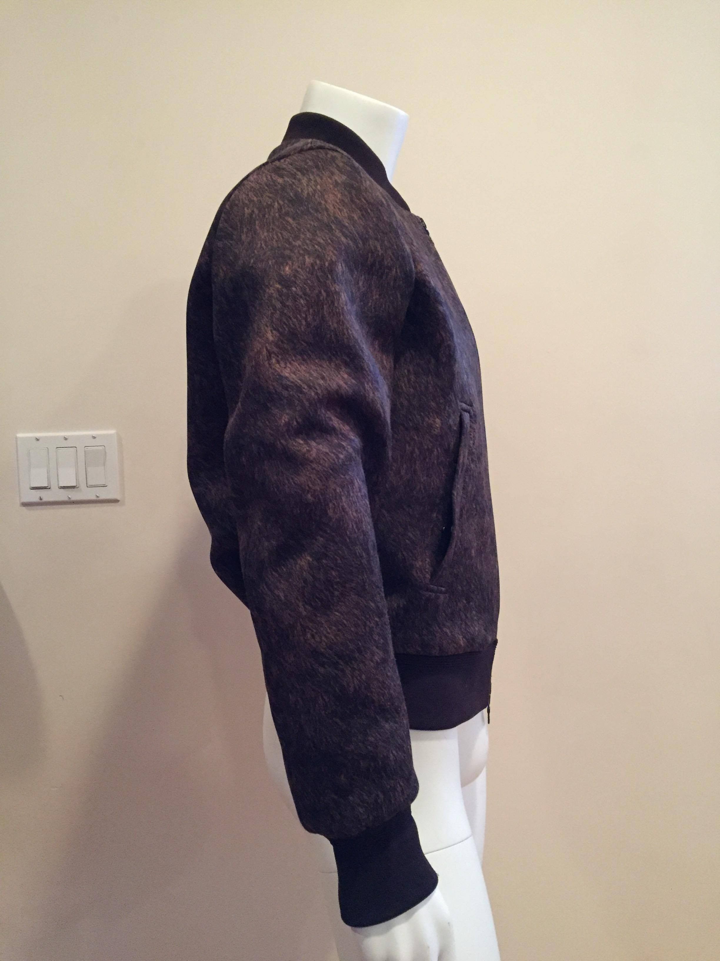 Neil Barrett neoprene bear fur print bomber