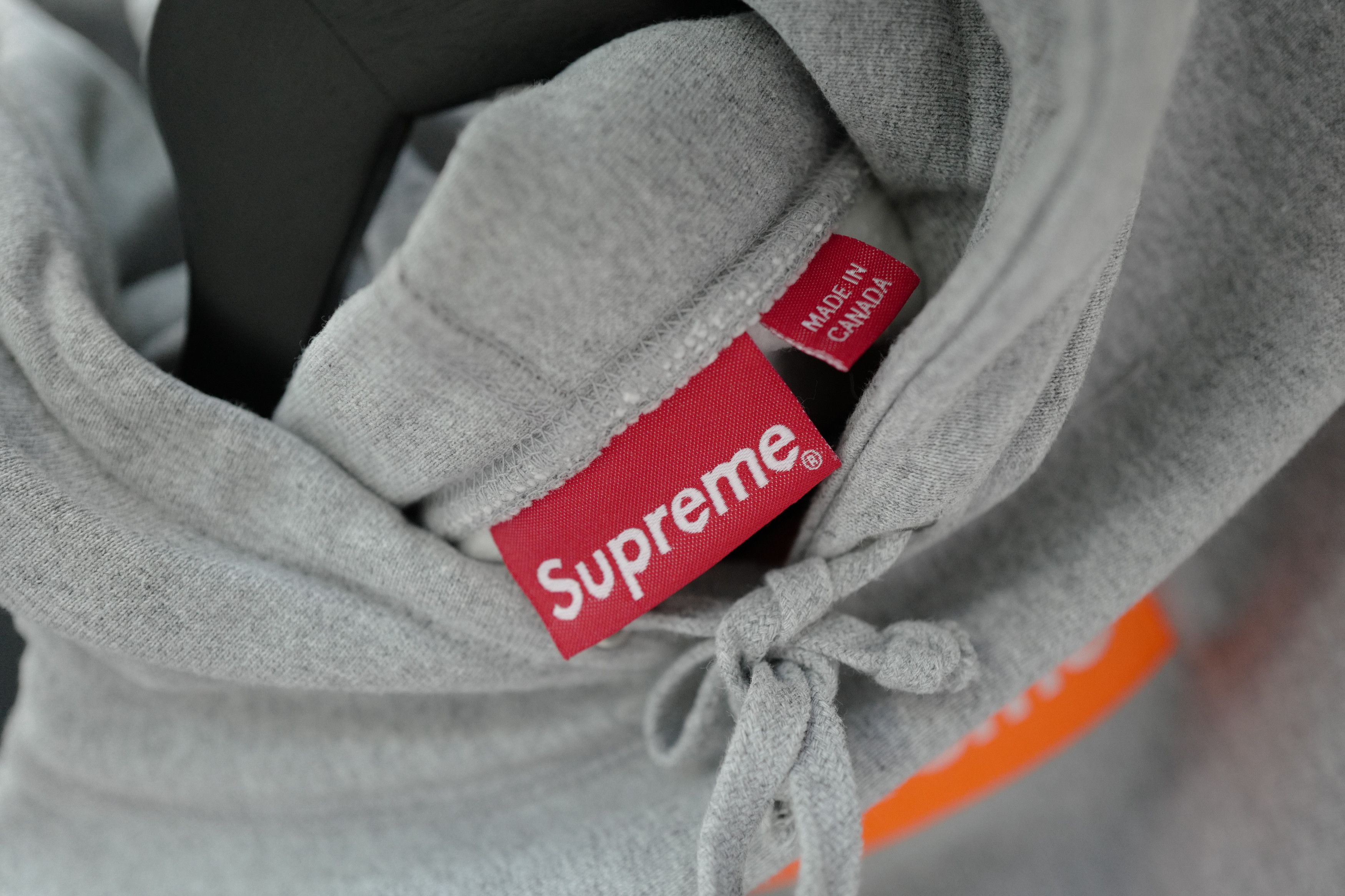 Supreme Box Logo Hoodie Sweatshirt (Grey/Orange) Size US L / EU 52-54 / 3 - 5 Thumbnail