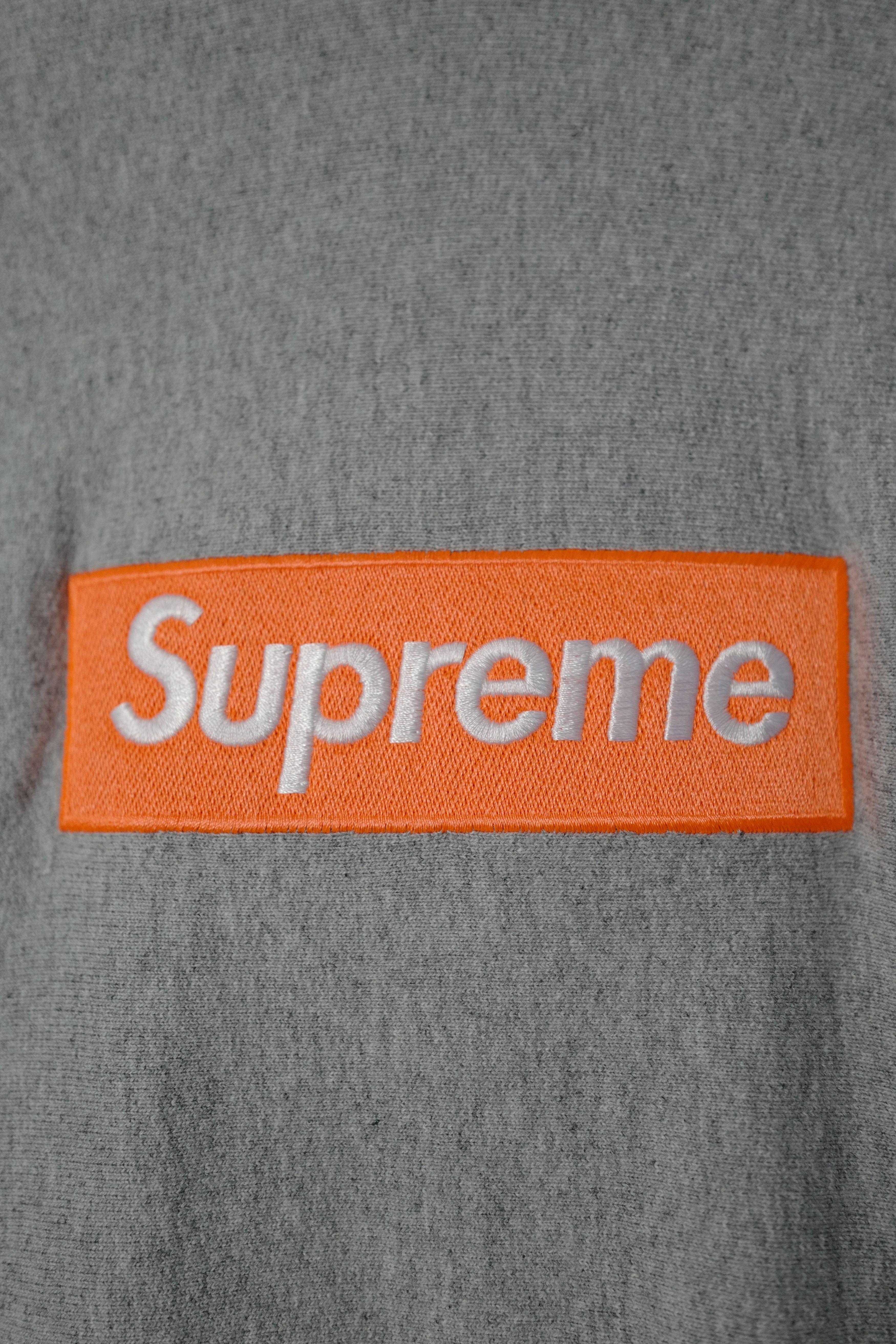 Supreme Box Logo Hoodie Sweatshirt (Grey/Orange) Size US L / EU 52-54 / 3 - 3 Thumbnail