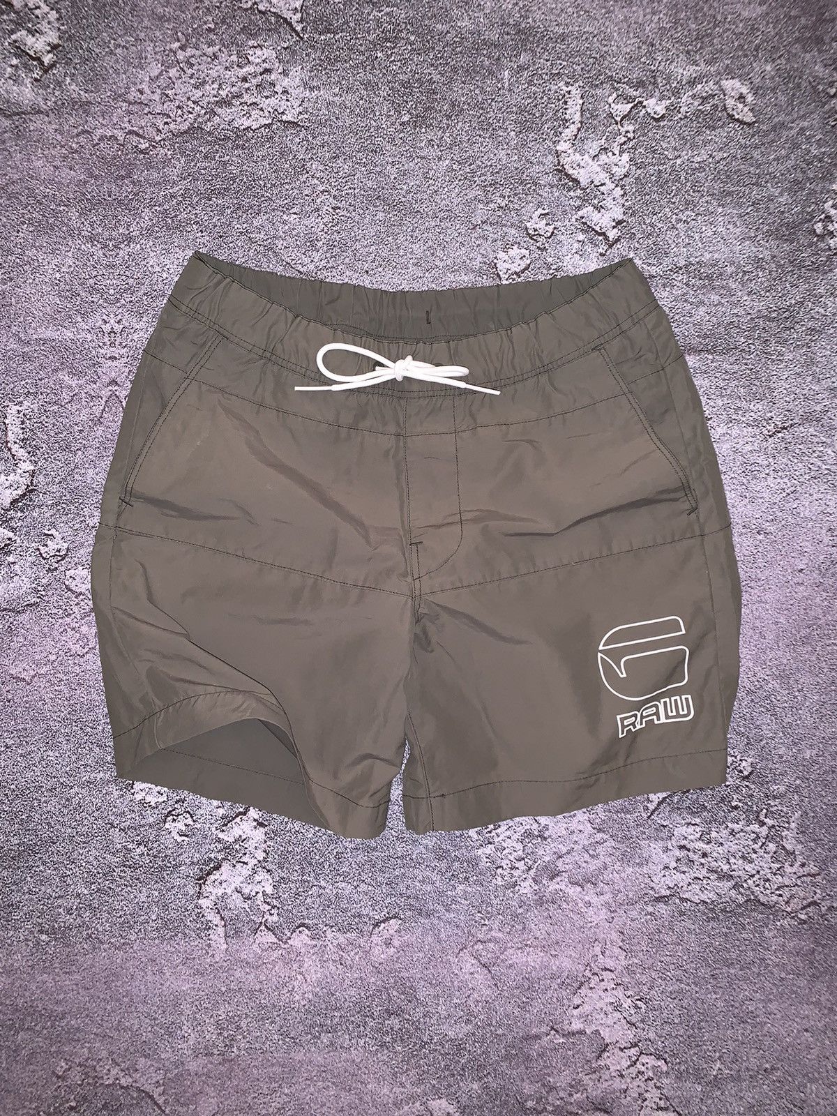 G-Star × Vintage G star raw beach shorts 🩳 khaki big logo tennis golf y2k Size US 32 / EU 48 - 2 Thumbnail