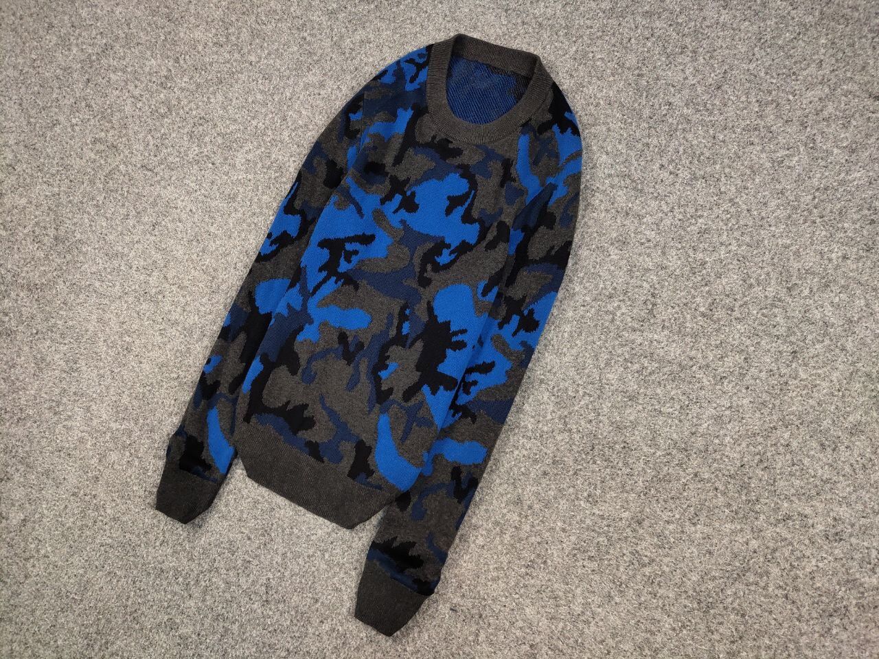 Sandro Sandro Blue Camo Wool pull Knitwear & Sweatshirts Size US S / EU 44-46 / 1 - 3 Thumbnail