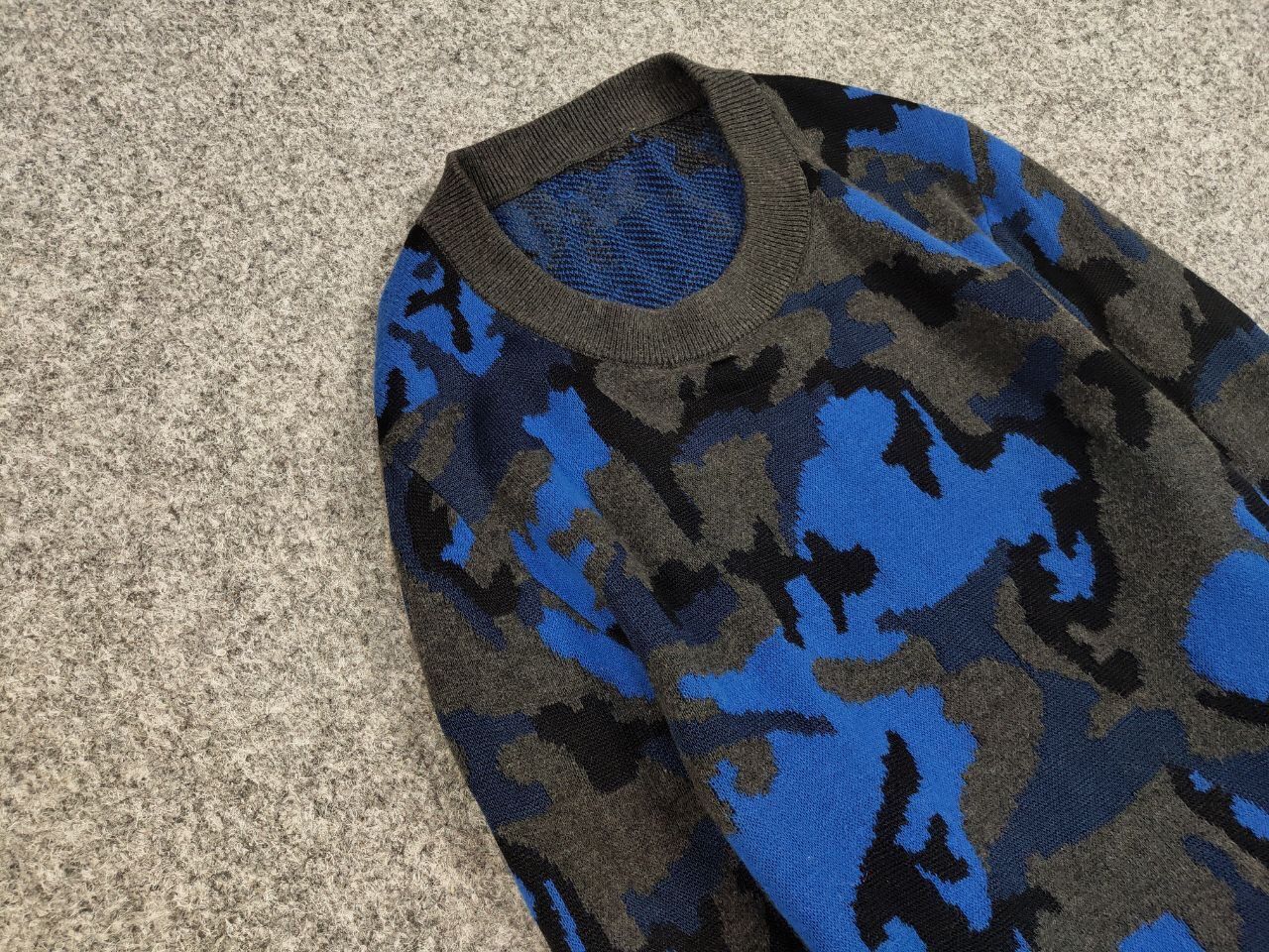 Sandro Sandro Blue Camo Wool pull Knitwear & Sweatshirts Size US S / EU 44-46 / 1 - 7 Thumbnail