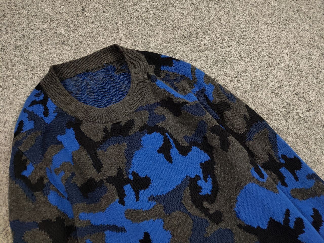 Sandro Sandro Blue Camo Wool pull Knitwear & Sweatshirts Size US S / EU 44-46 / 1 - 12 Thumbnail
