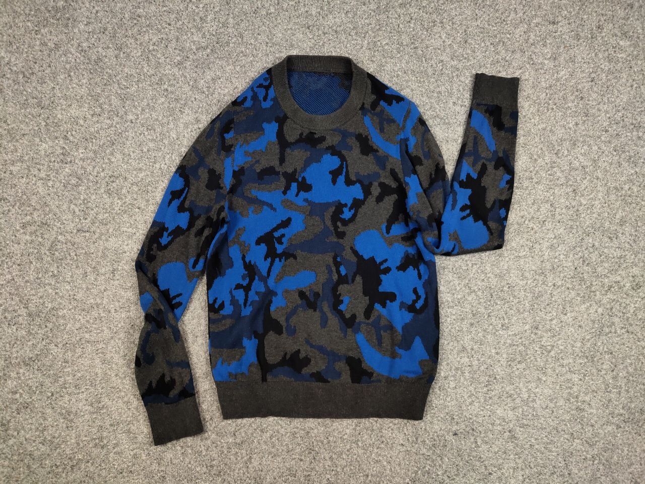 Sandro Sandro Blue Camo Wool pull Knitwear & Sweatshirts Size US S / EU 44-46 / 1 - 15 Thumbnail