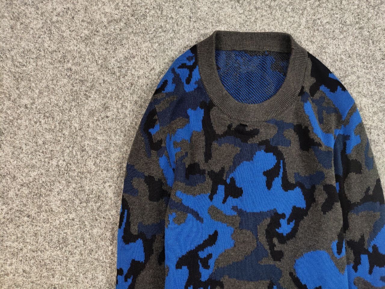 Sandro Sandro Blue Camo Wool pull Knitwear & Sweatshirts Size US S / EU 44-46 / 1 - 11 Thumbnail