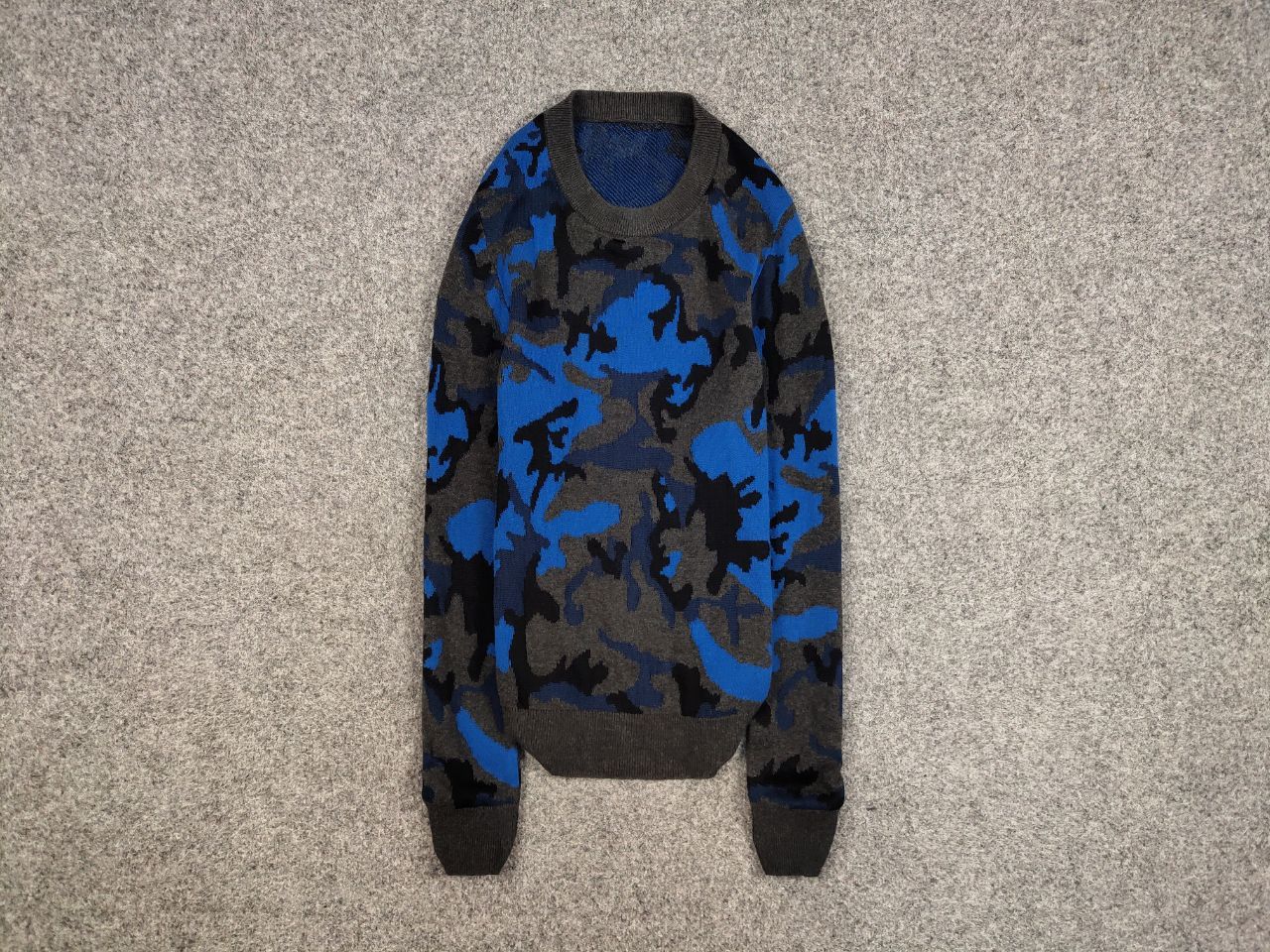 Sandro Sandro Blue Camo Wool pull Knitwear & Sweatshirts Size US S / EU 44-46 / 1 - 1 Thumbnail
