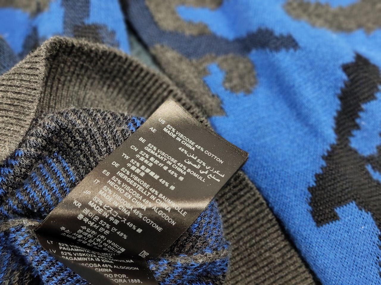 Sandro Sandro Blue Camo Wool pull Knitwear & Sweatshirts Size US S / EU 44-46 / 1 - 21 Thumbnail
