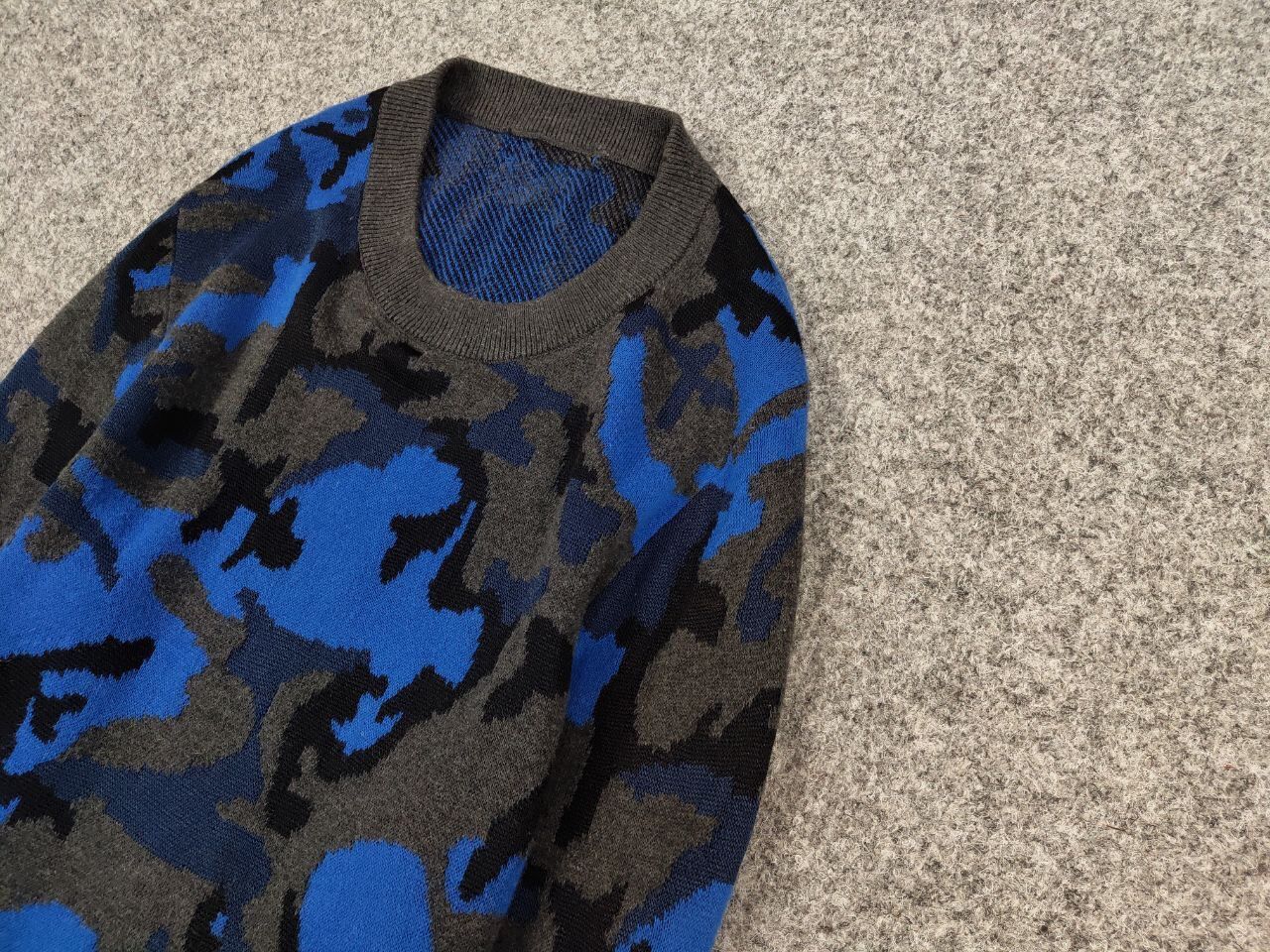 Sandro Sandro Blue Camo Wool pull Knitwear & Sweatshirts Size US S / EU 44-46 / 1 - 4 Thumbnail
