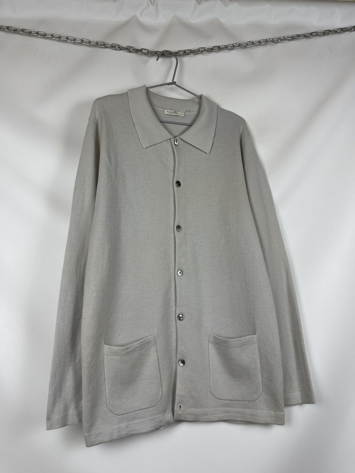 image of Suitsupply Merino Wool Button Up Cardigan Knitted Shirt in Grey, Men's (Size XL)