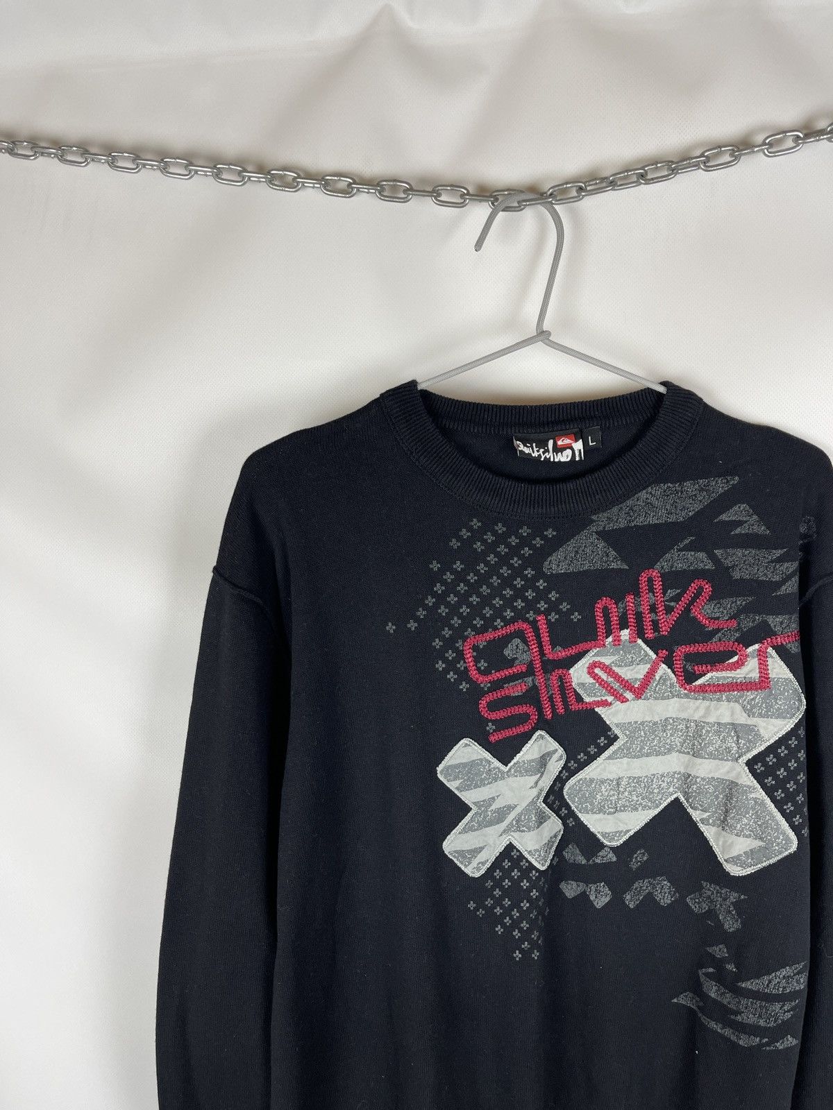 Quiksilver Quiksilver vintage big logo black knitted sweater sweatshirt Size US L / EU 52-54 / 3 - 2 Thumbnail