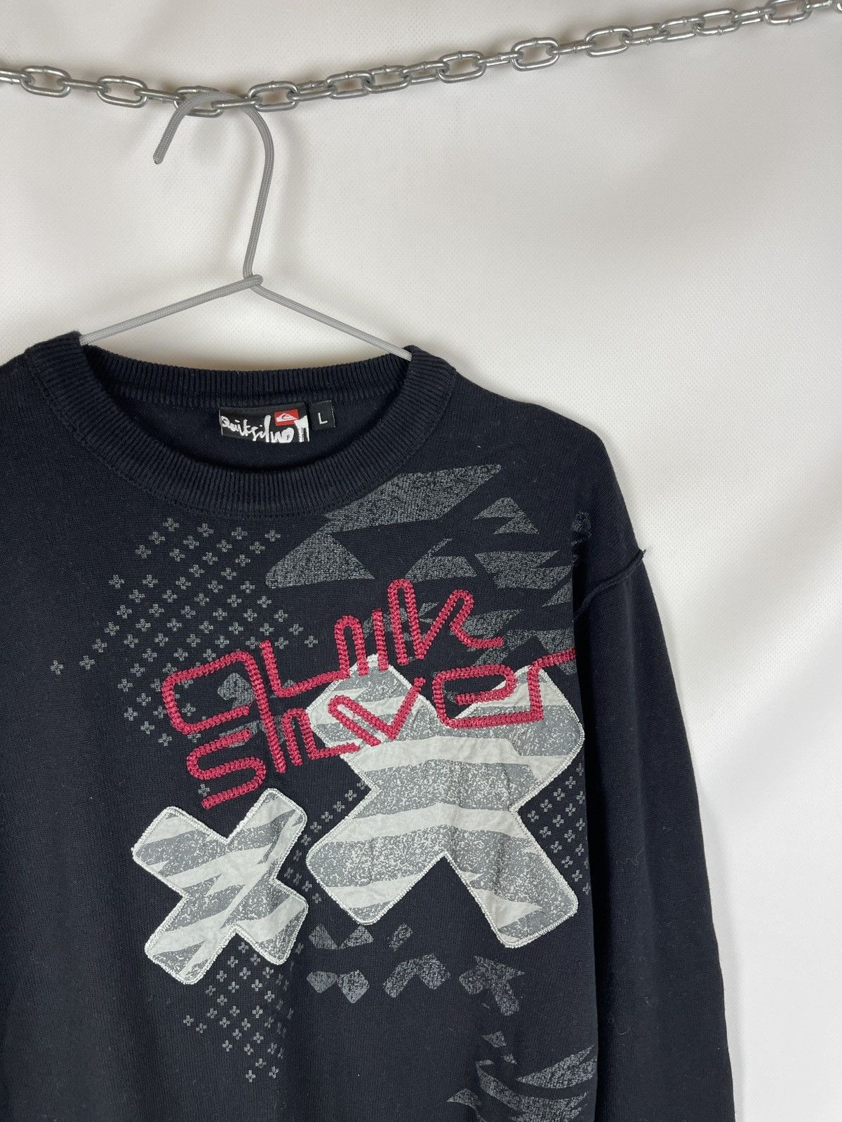 Quiksilver Quiksilver vintage big logo black knitted sweater sweatshirt Size US L / EU 52-54 / 3 - 3 Thumbnail