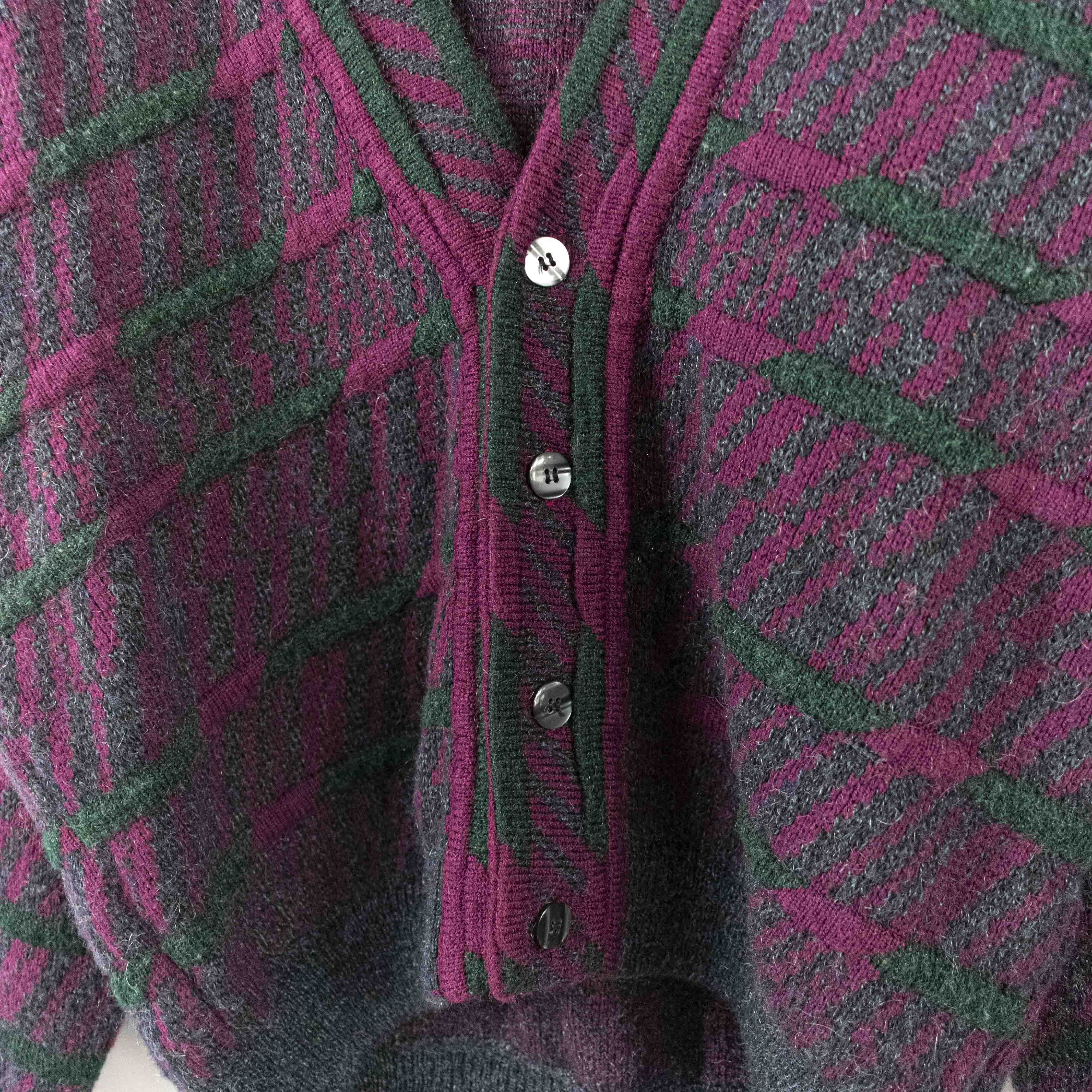 Arts & Science × Vintage Vintage Jed Acrylic Wool Abstract Pattern Cardigan Sweater Size US XL / EU 56 / 4 - 3 Thumbnail