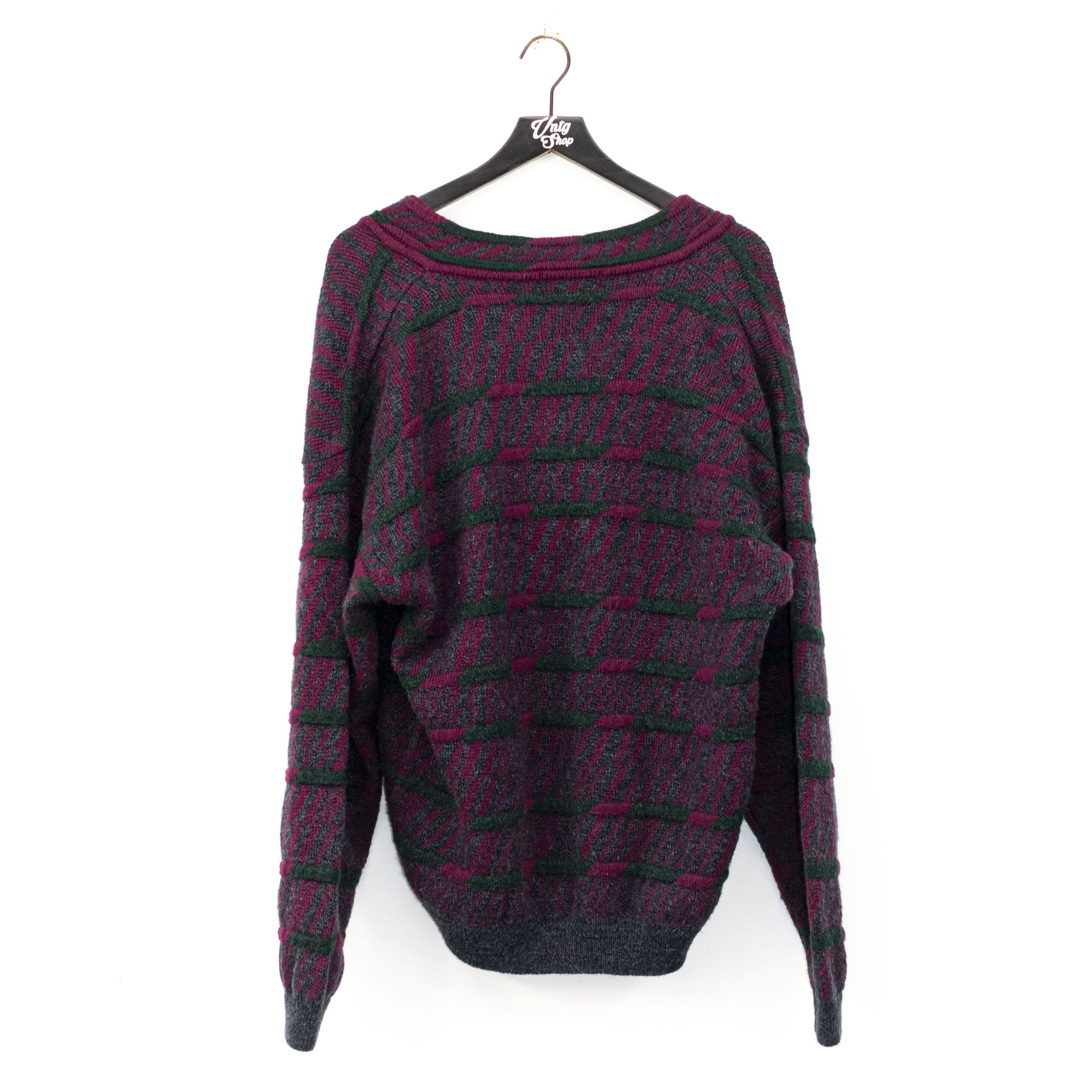 Arts & Science × Vintage Vintage Jed Acrylic Wool Abstract Pattern Cardigan Sweater Size US XL / EU 56 / 4 - 2 Thumbnail