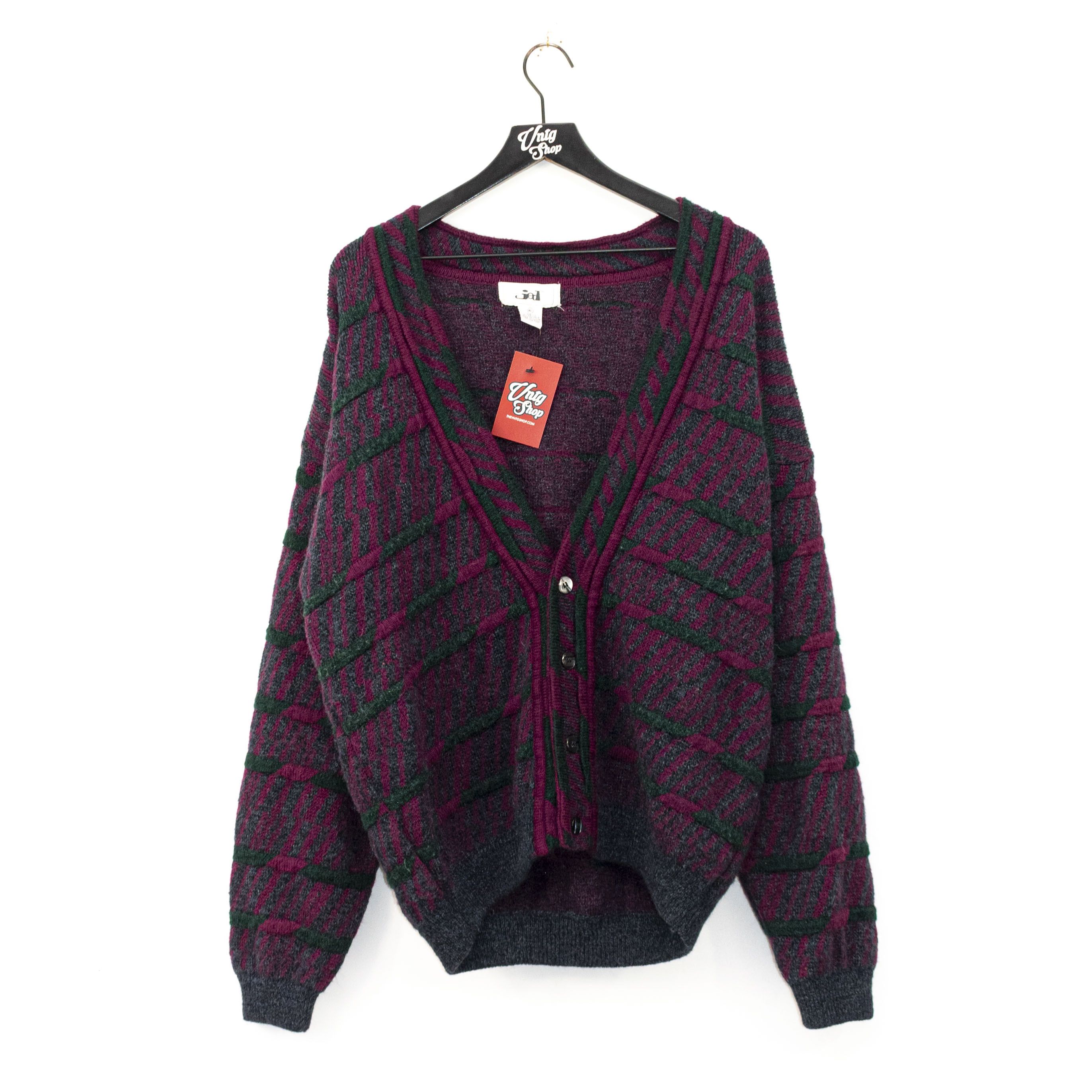 Arts & Science × Vintage Vintage Jed Acrylic Wool Abstract Pattern Cardigan Sweater Size US XL / EU 56 / 4 - 1 Thumbnail