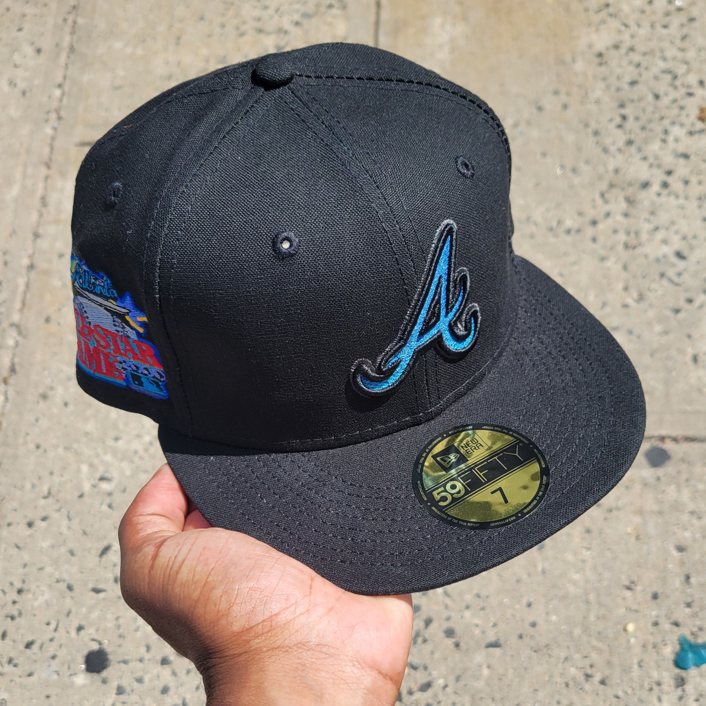 Atlanta Braves New Era Custom 59Fifty Blue Logo Sweatband Fitted