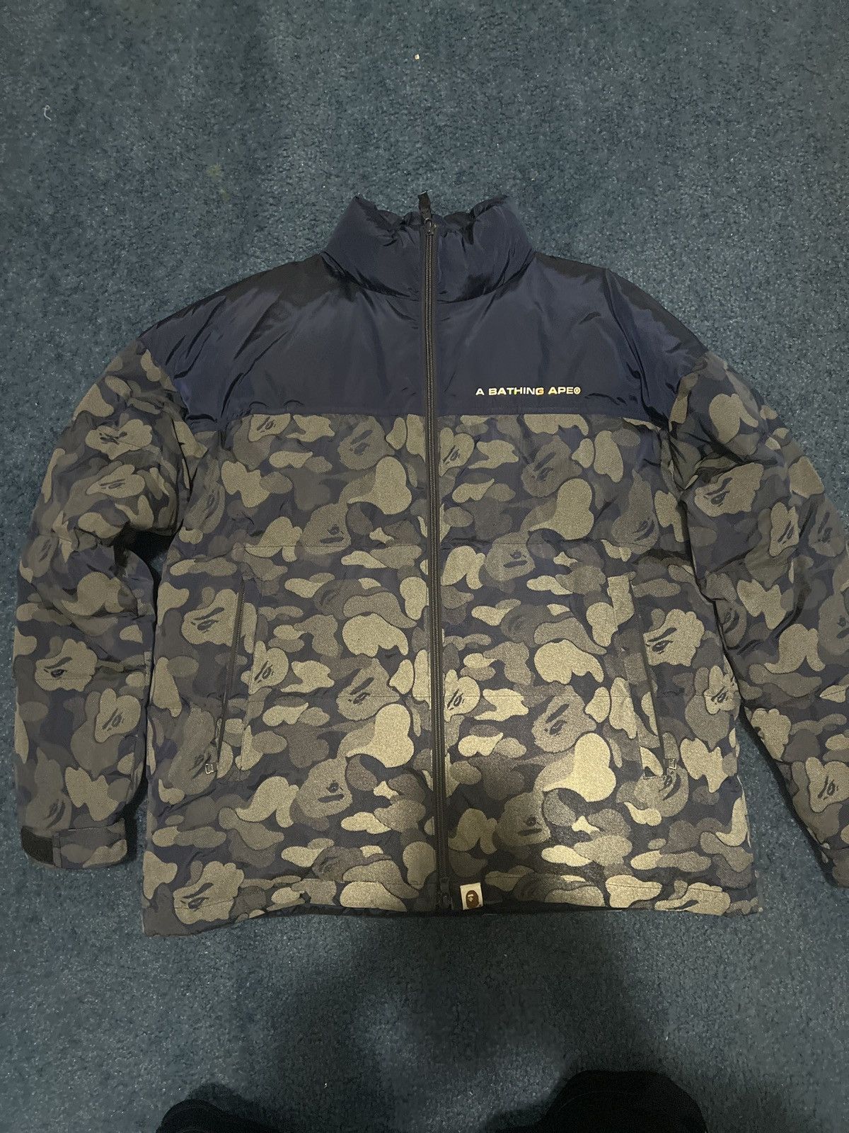 Bape ABC Dot Reflective Camo Down Jacket | Grailed