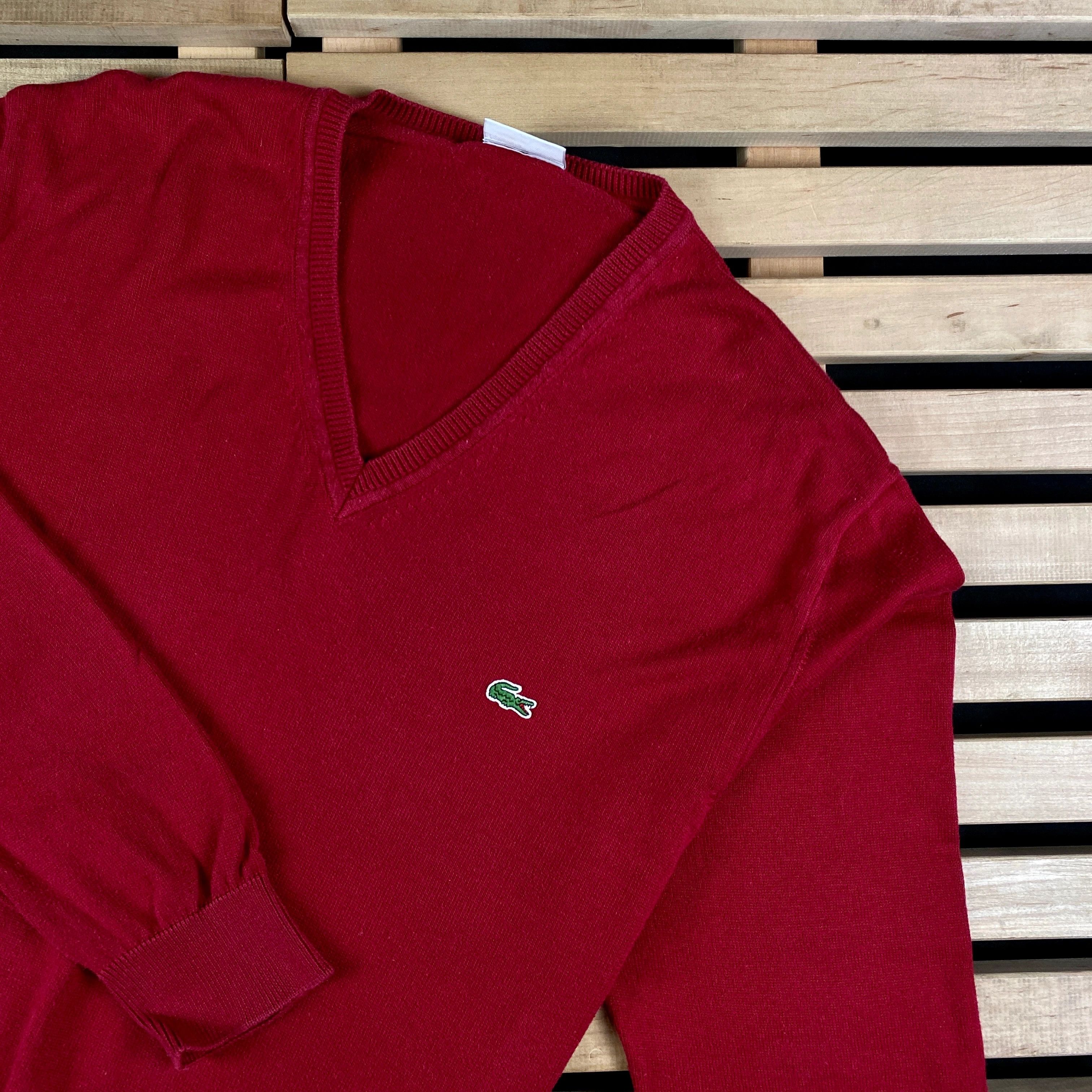 Lacoste × Vintage Mens Jumper Lacoste Vintage Size XL V Neck Size US XL / EU 56 / 4 - 2 Thumbnail