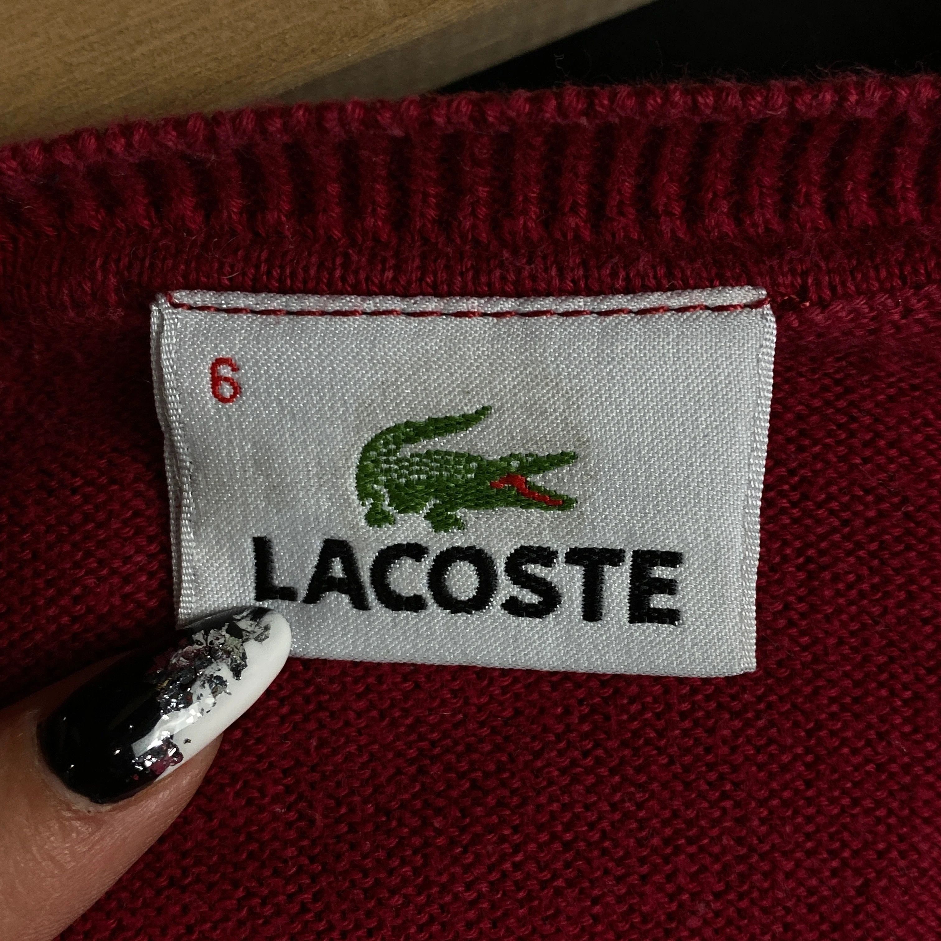 Lacoste × Vintage Mens Jumper Lacoste Vintage Size XL V Neck Size US XL / EU 56 / 4 - 4 Thumbnail