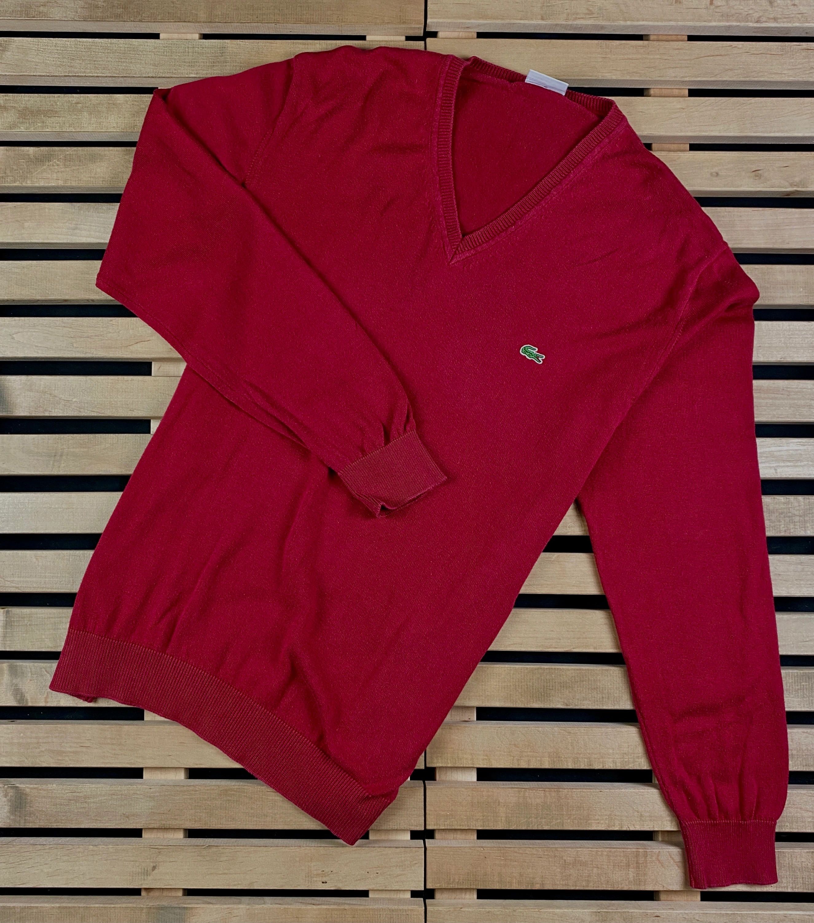 Lacoste × Vintage Mens Jumper Lacoste Vintage Size XL V Neck Size US XL / EU 56 / 4 - 1 Thumbnail