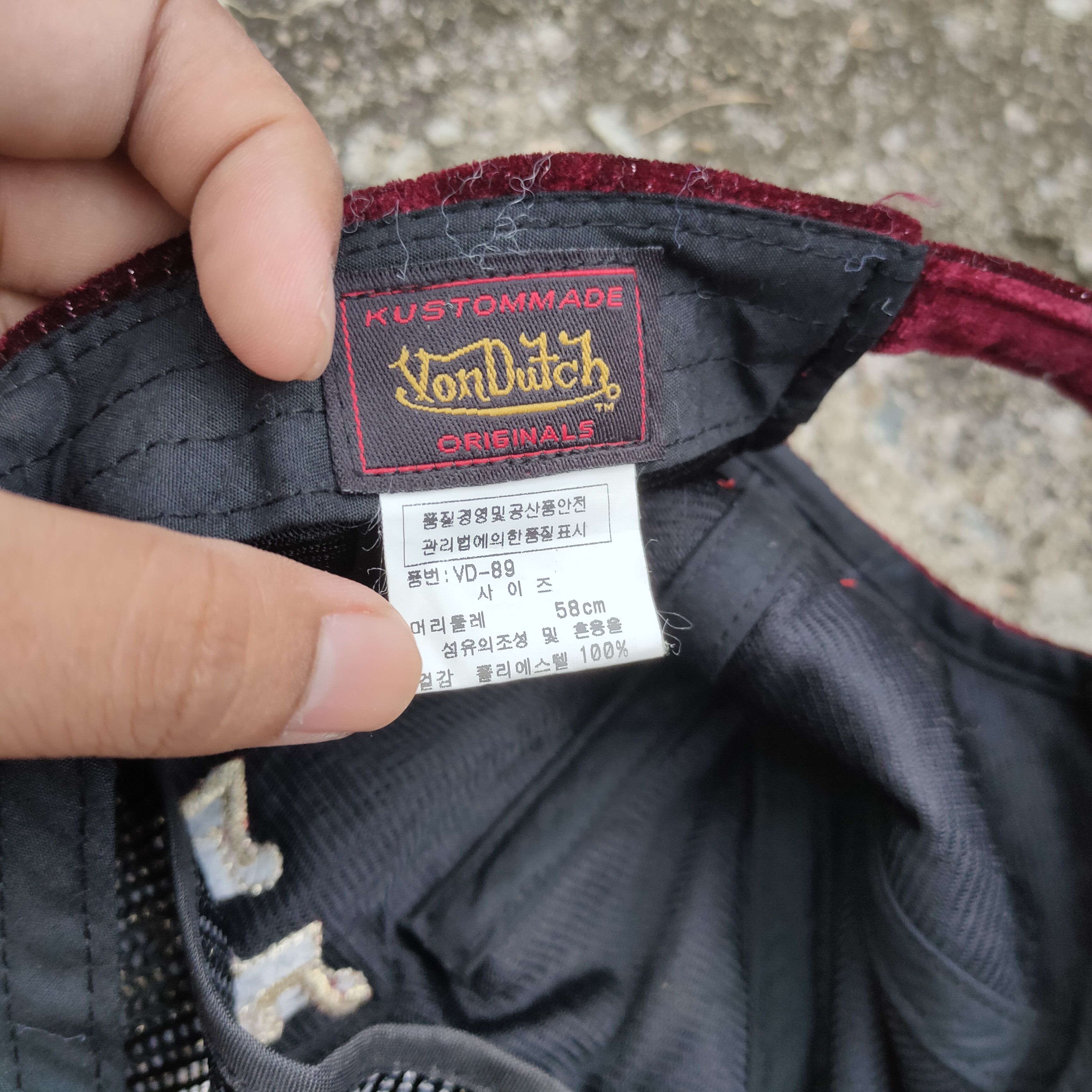 Vintage Vintage VON DUTCH Corduroy Cap Embroidery Maroon Spellout Size ONE SIZE - 7 Thumbnail