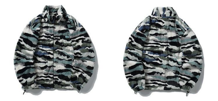 Japanese Brand Camo Style Wool Sherpa Bomber Jacket All Size Available Size US XL / EU 56 / 4 - 3 Thumbnail