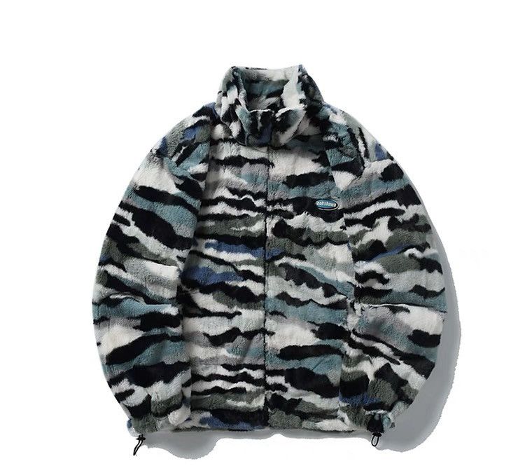 Japanese Brand Camo Style Wool Sherpa Bomber Jacket All Size Available Size US XL / EU 56 / 4 - 1 Thumbnail