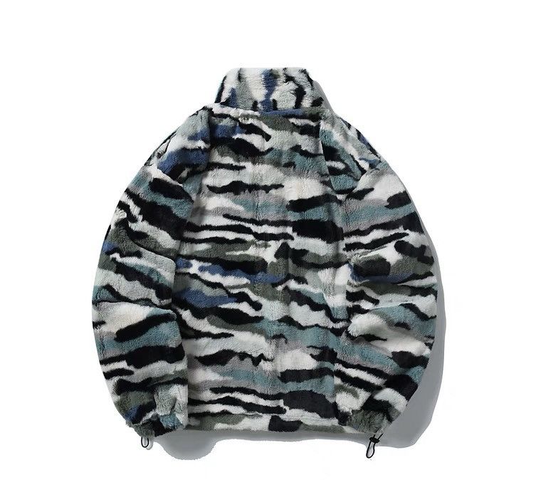 Japanese Brand Camo Style Wool Sherpa Bomber Jacket All Size Available Size US XL / EU 56 / 4 - 2 Thumbnail