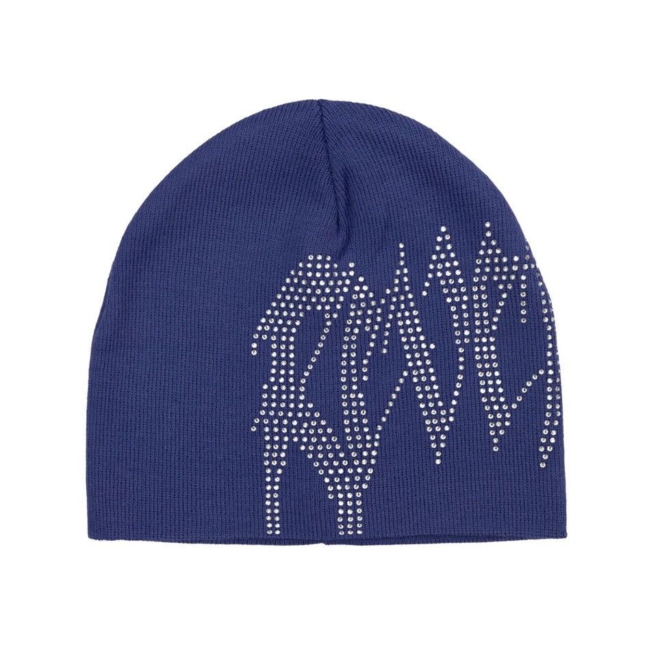 Revenge Revenge Iris Blue Rhinestone Arch Logo Beanie Size ONE SIZE - 1 Thumbnail