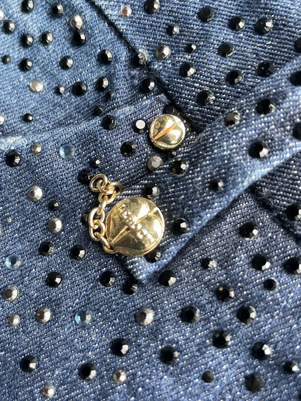 Japanese Brand Lerock Goldlabel Metalic 24kt Gold Plated Denim Size 30" / US 8 / IT 44 - 22 Thumbnail