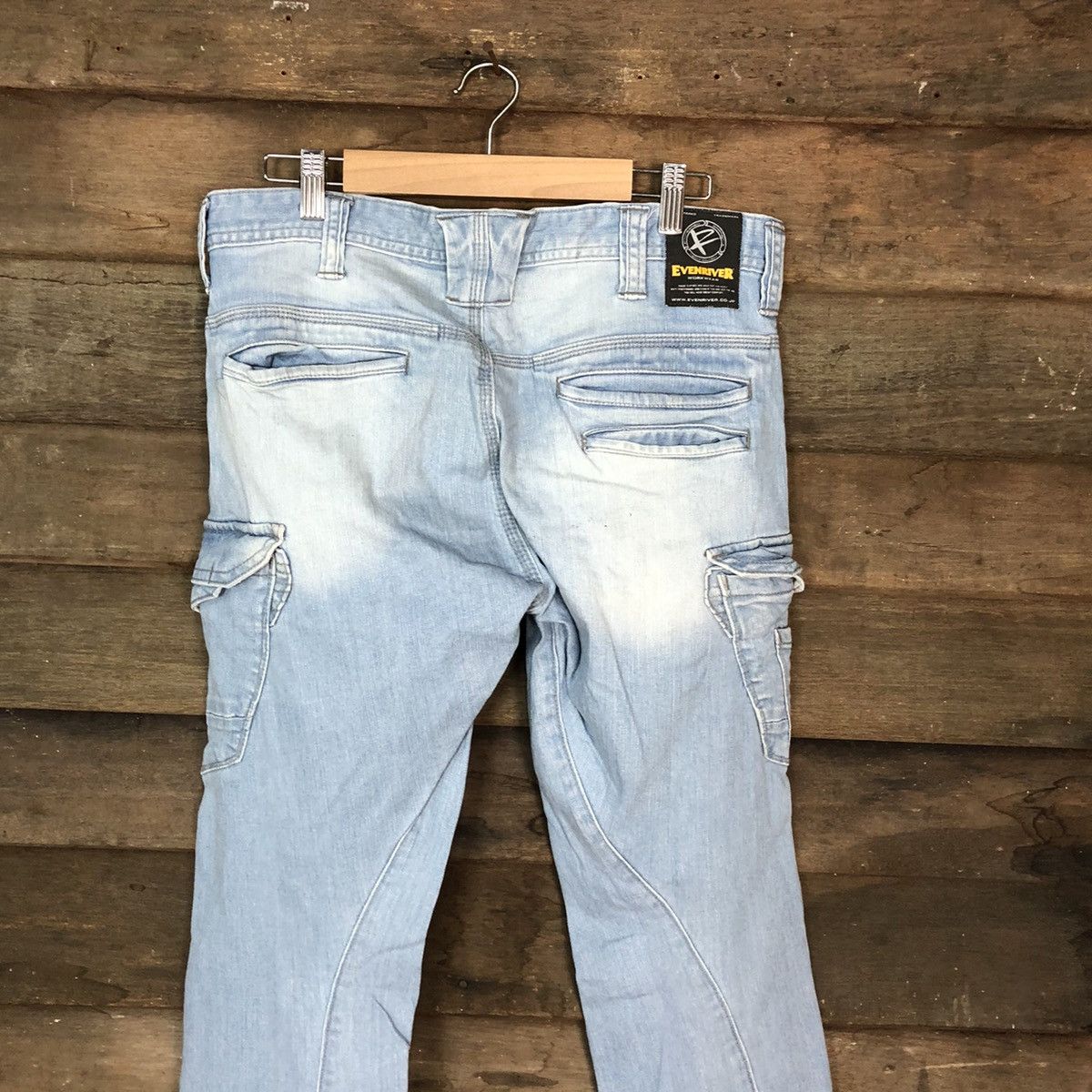 Japanese Brand Ever River Blue faded distressed Denim Pants #3347 Size US 31 - 12 Thumbnail