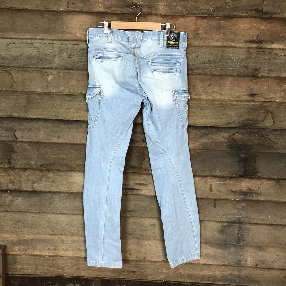 Japanese Brand Ever River Blue faded distressed Denim Pants #3347 Size US 31 - 11 Thumbnail