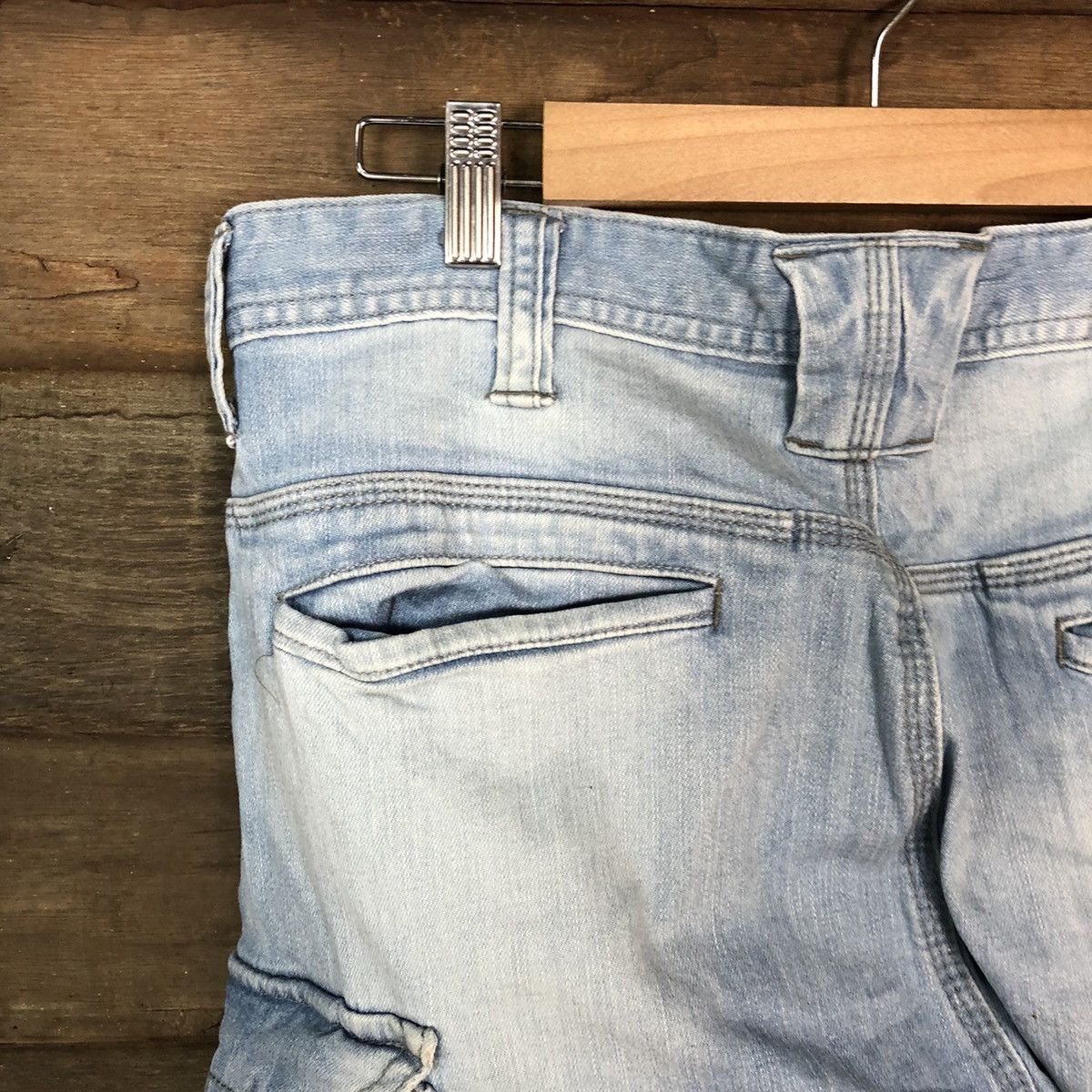 Japanese Brand Ever River Blue faded distressed Denim Pants #3347 Size US 31 - 14 Thumbnail