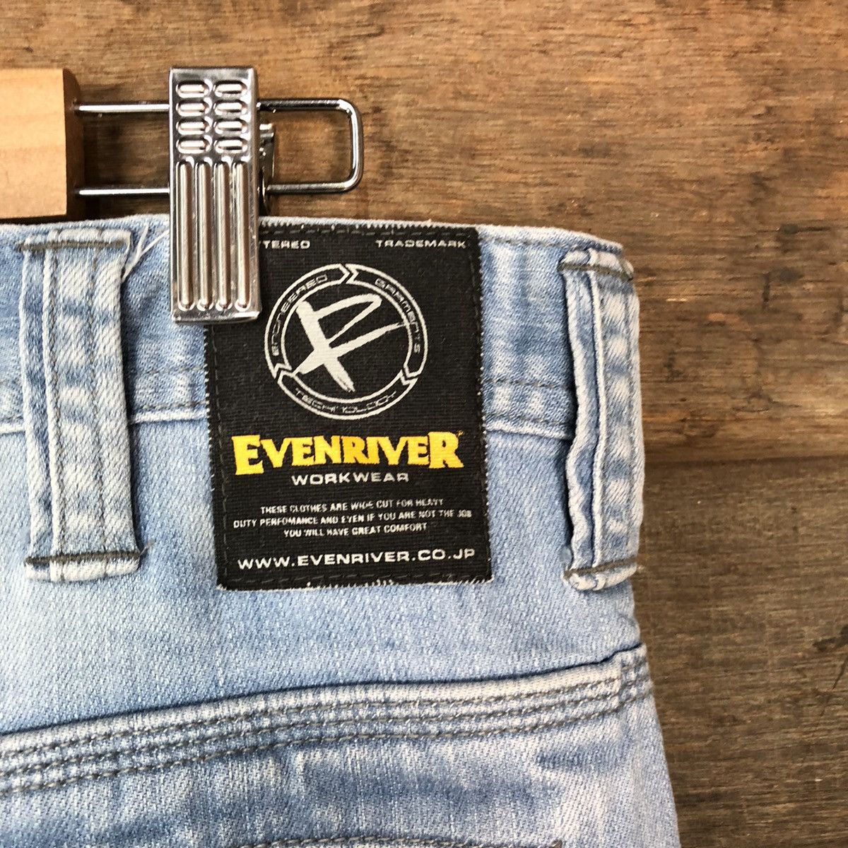 Japanese Brand Ever River Blue faded distressed Denim Pants #3347 Size US 31 - 16 Thumbnail